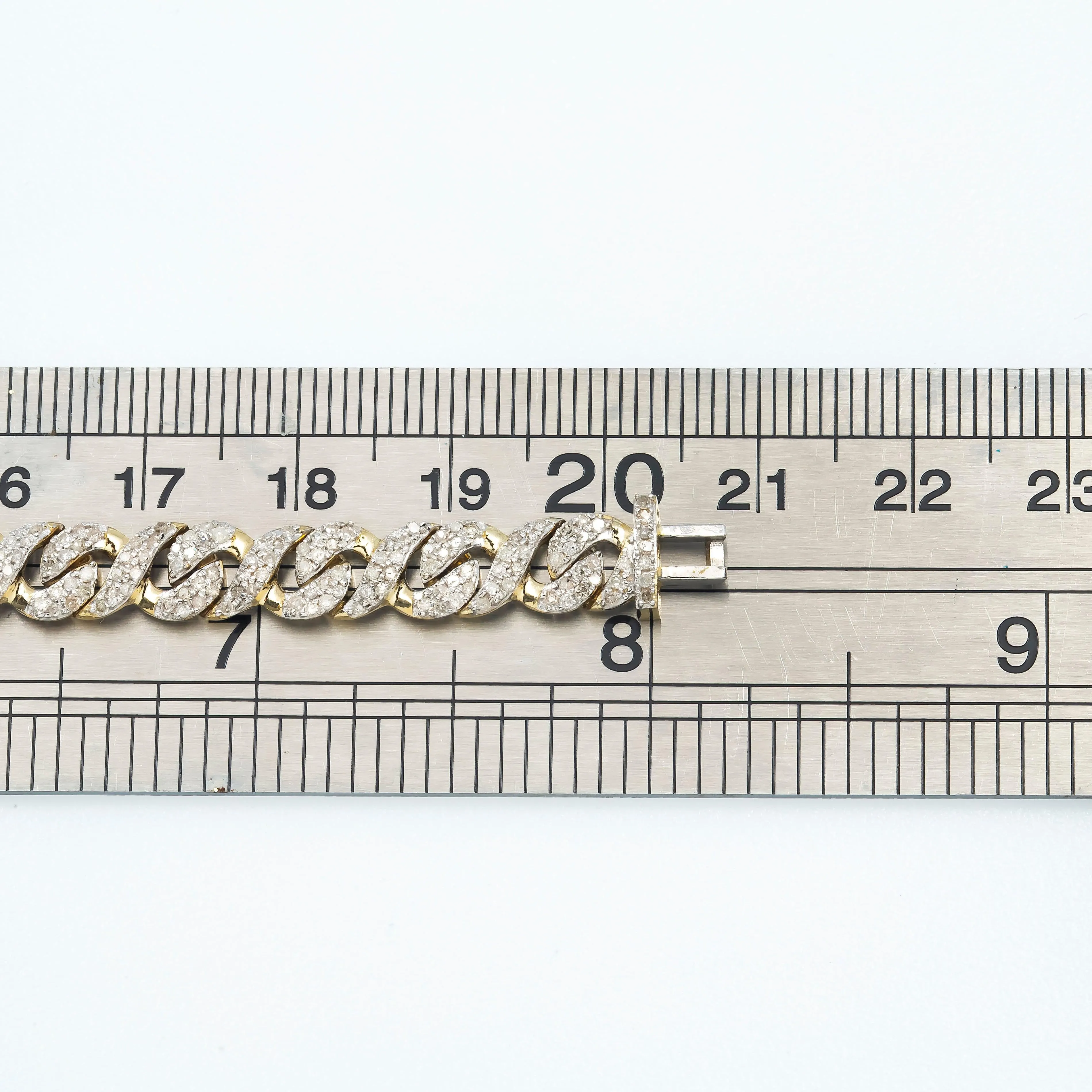 10K GOLD MIAMI CUBAN LINK BRACELET 2.80 CT DIAMONDS