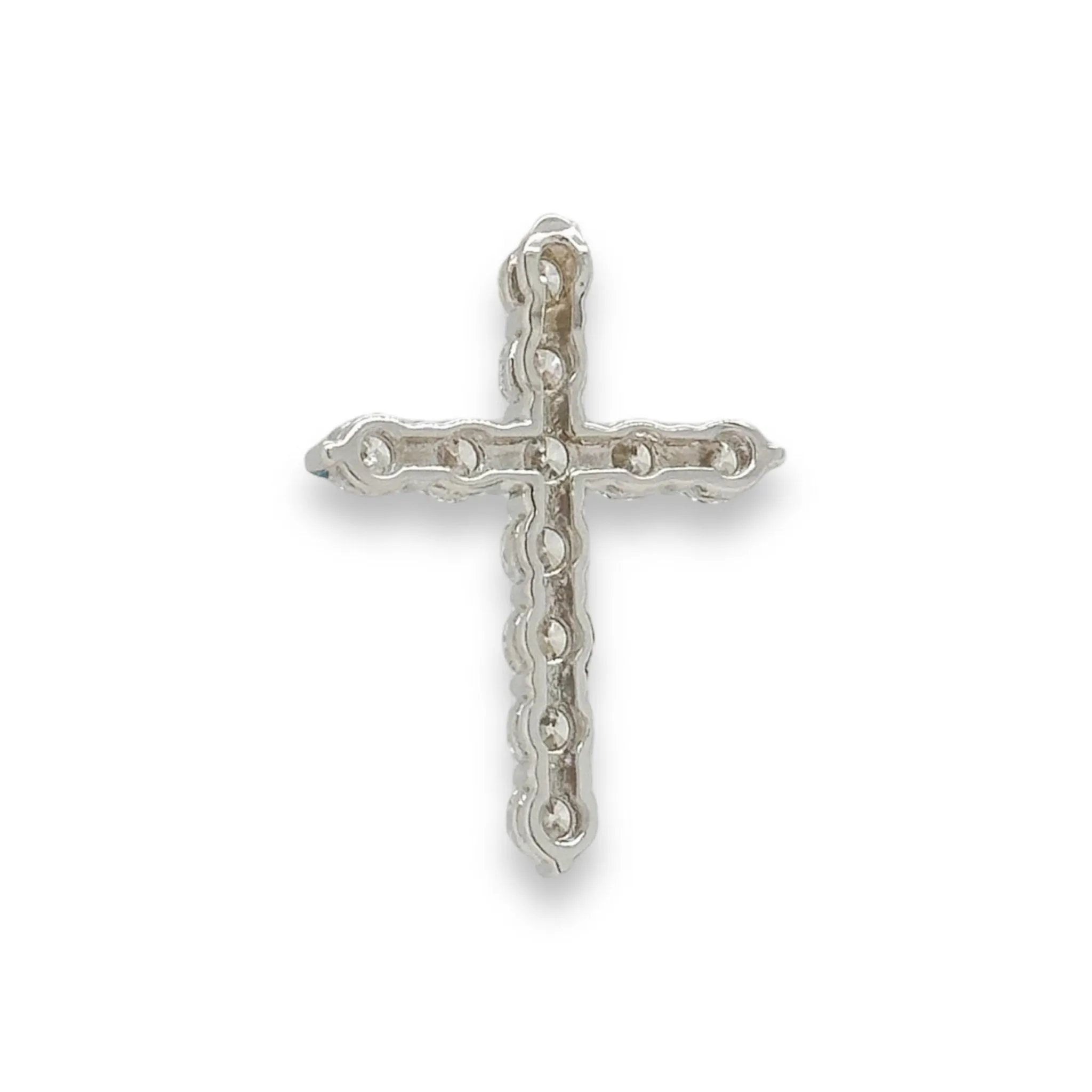 14K W Gold G/I1 1.00cttw Diamond Cross