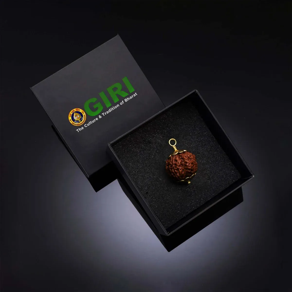 5 Face Rudraksha Pendant | Nepali Rudraksha Bead Pendant/ Rudraksh Locket with Golden Cup for Men & Women