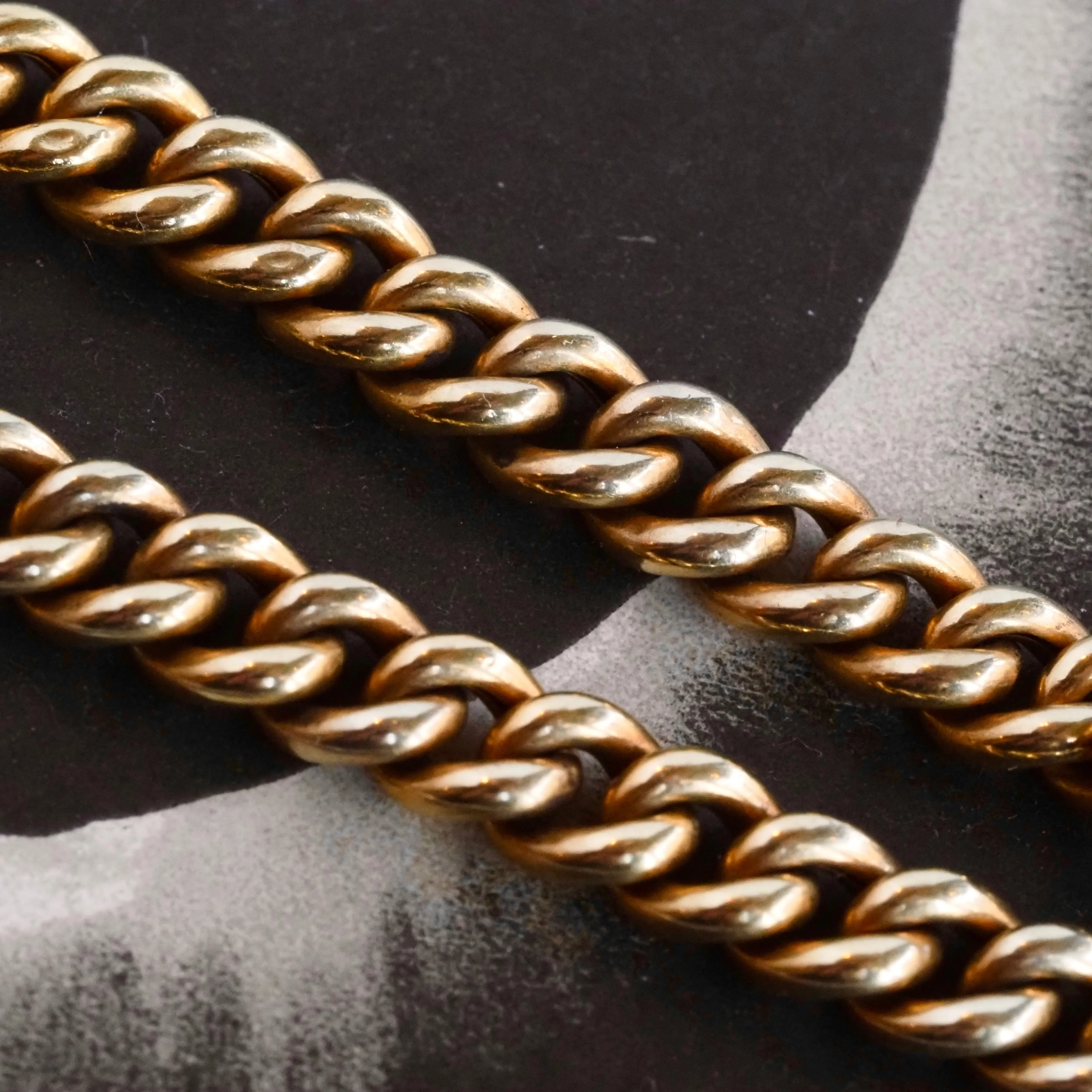 Antique Emerald and Diamond 14k Gold Bloomed Curb Chain Bracelet
