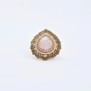 Antique-Inspired Pink Stone Ring