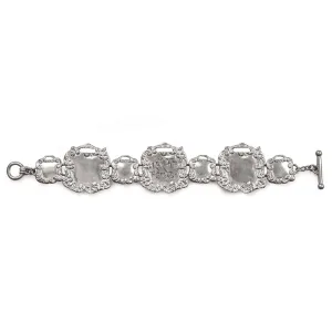 Antique Luggage Tag Pewter Bracelet