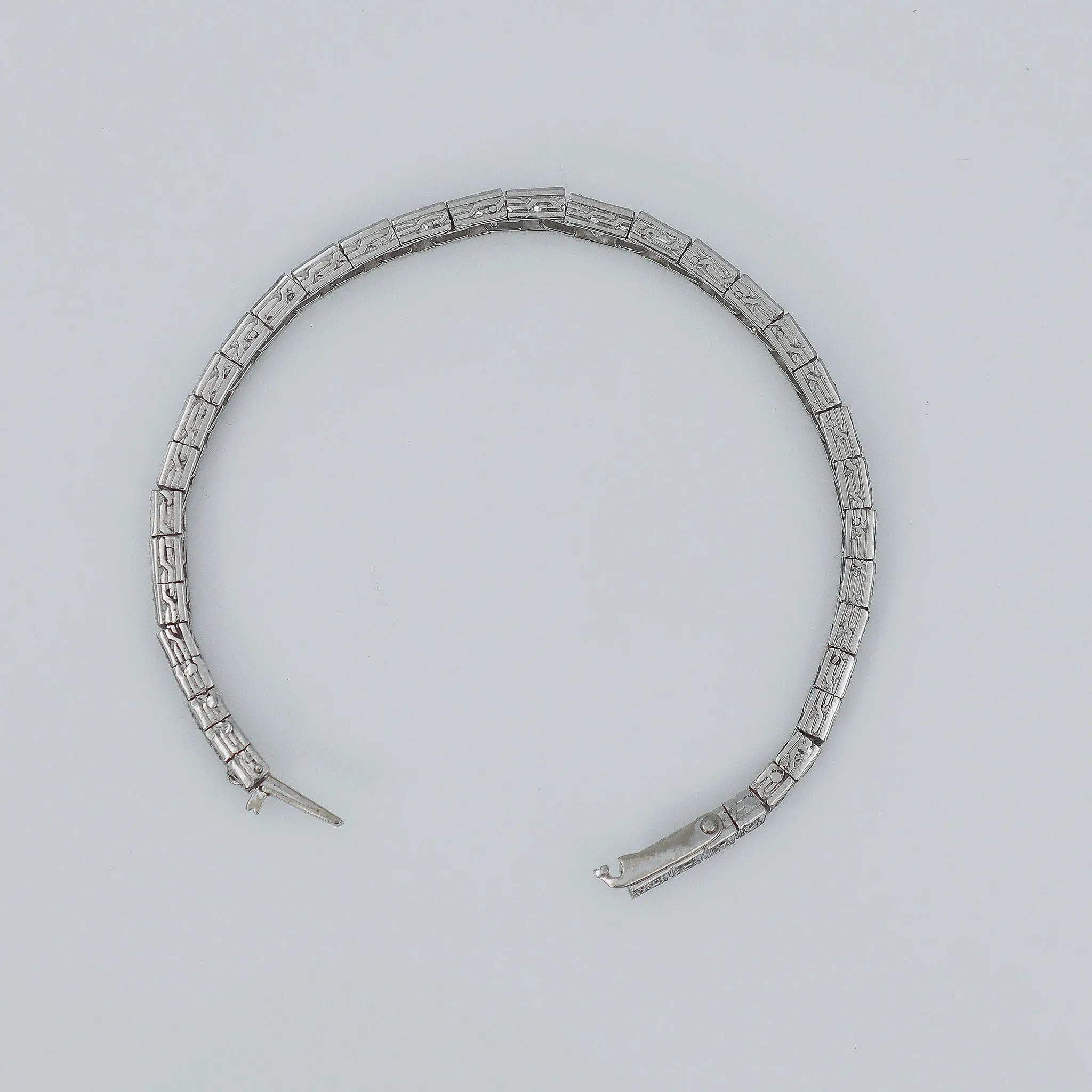 Art Deco 1930's Platinum 7.2 Carat Diamond Line Bracelet