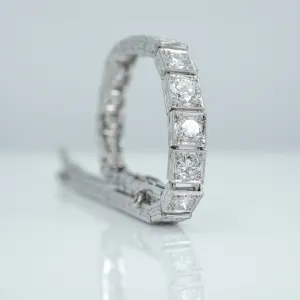 Art Deco 1930's Platinum 7.2 Carat Diamond Line Bracelet