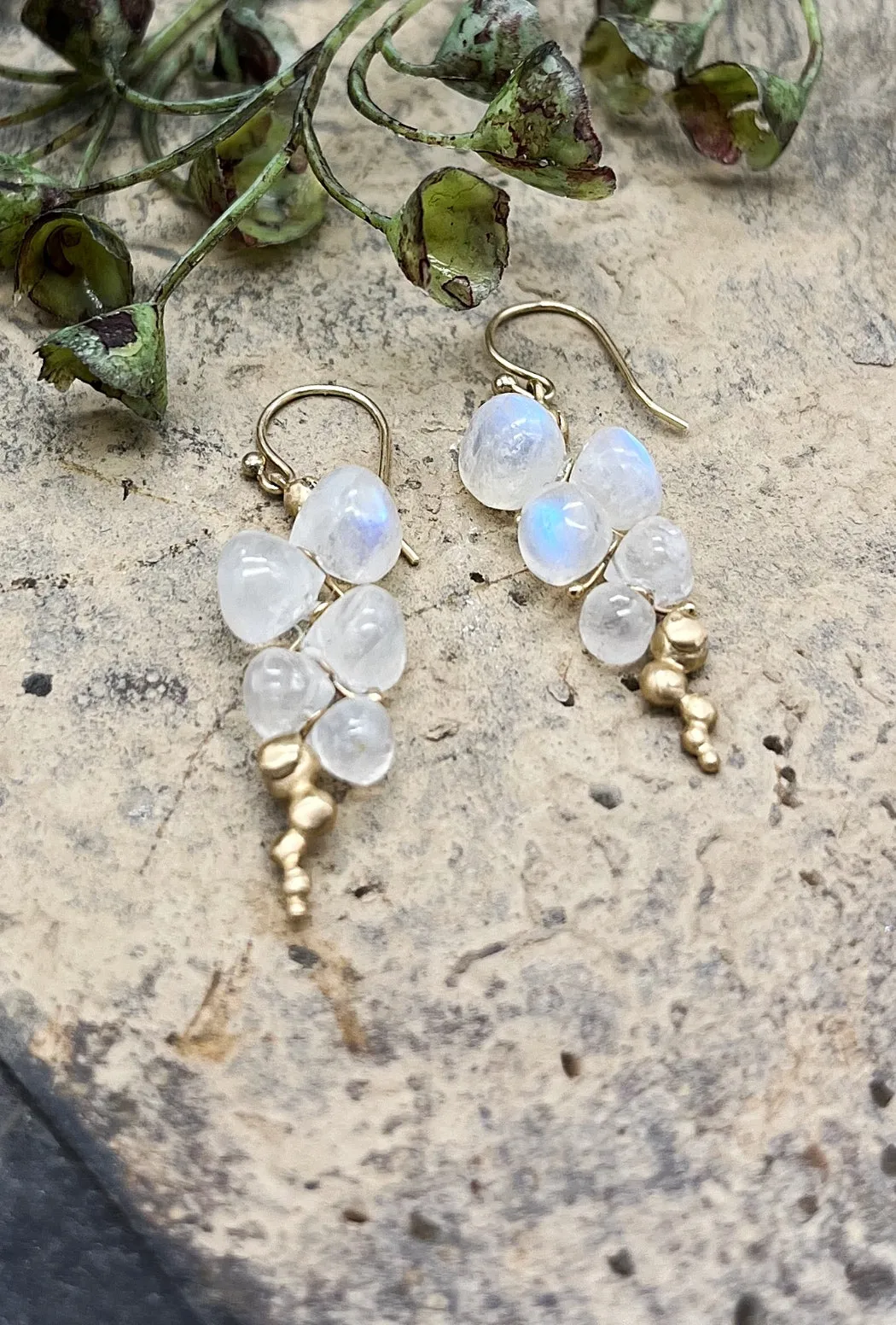 Caviar Moonstone Earrings