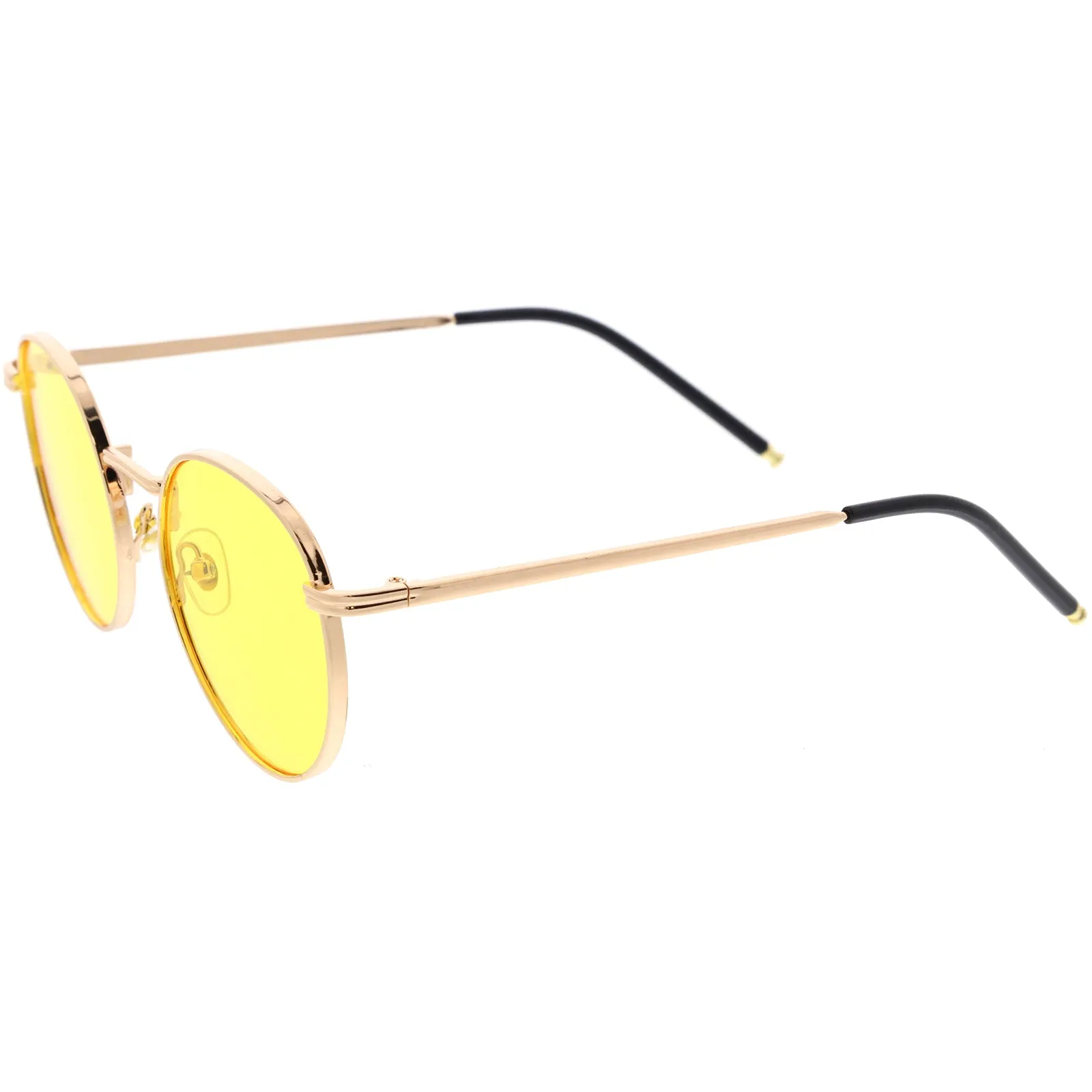 Circular Metal Accented Elegant Round Sunglasses 51mm