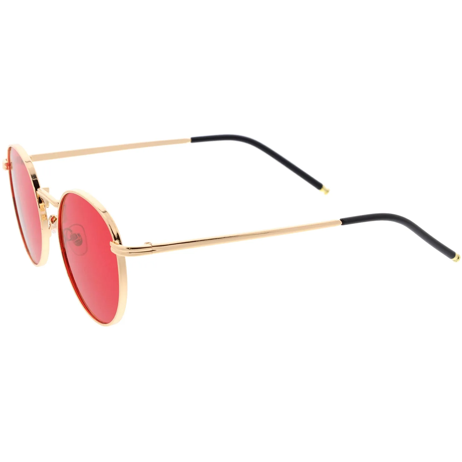 Circular Metal Accented Elegant Round Sunglasses 51mm