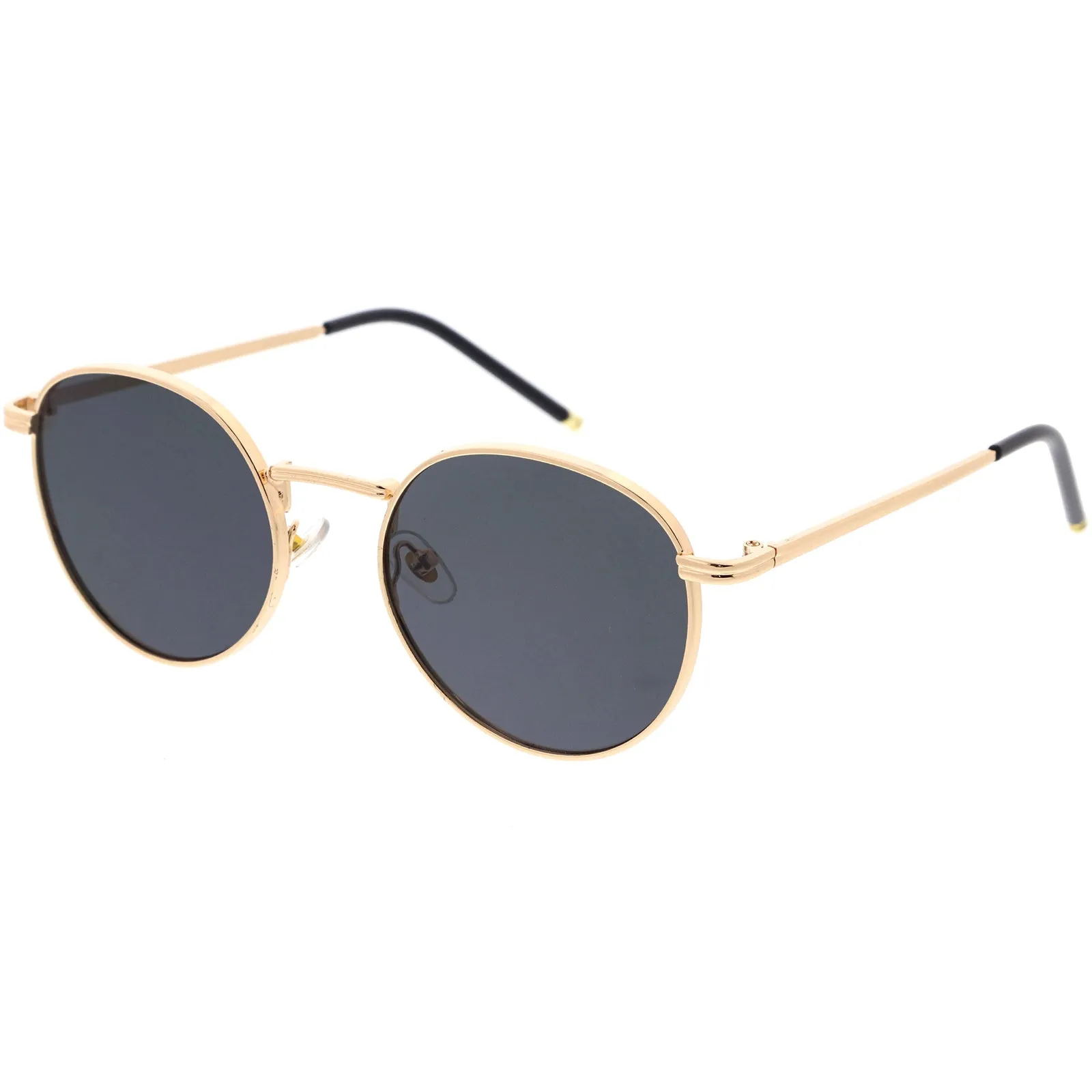 Circular Metal Accented Elegant Round Sunglasses 51mm