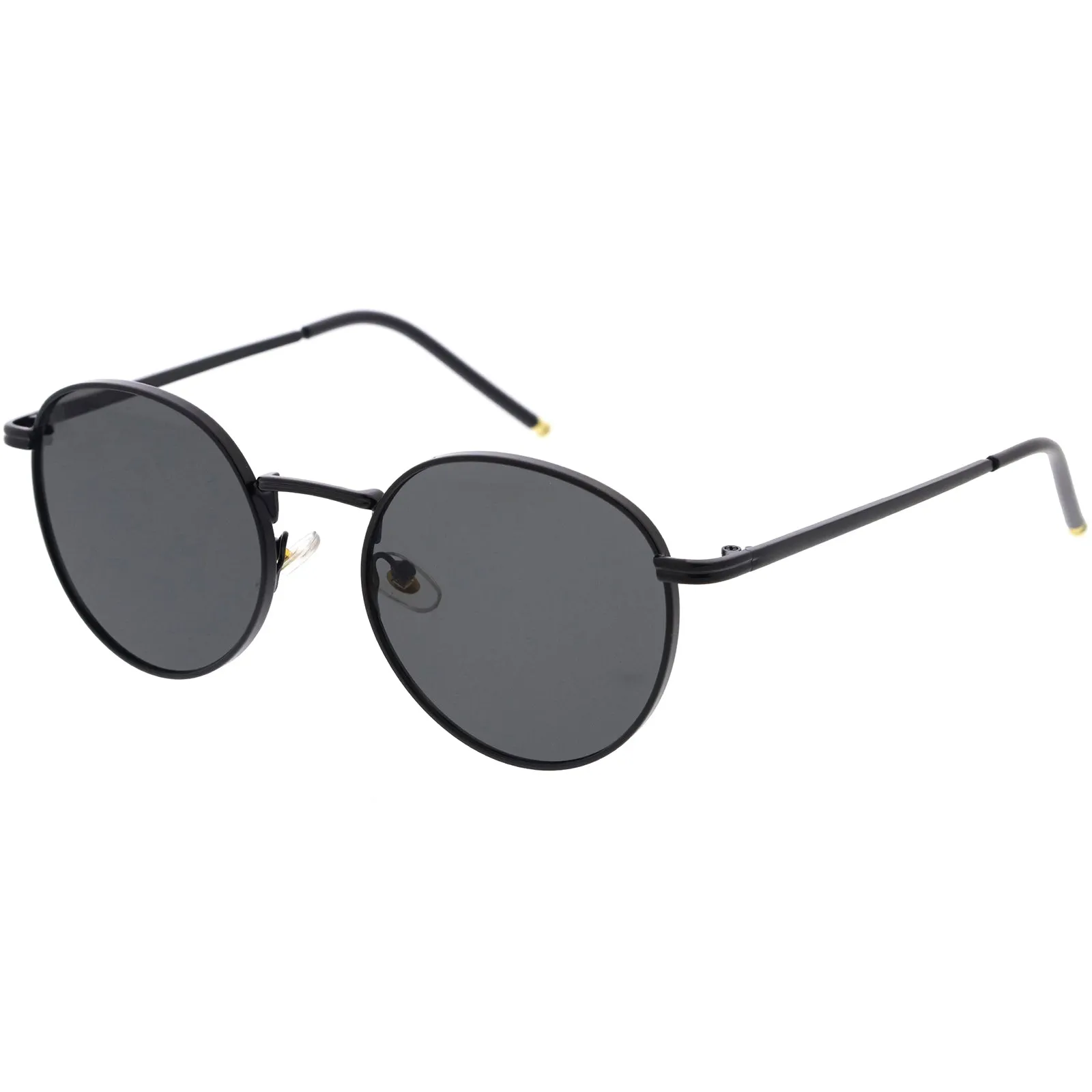 Circular Metal Accented Elegant Round Sunglasses 51mm