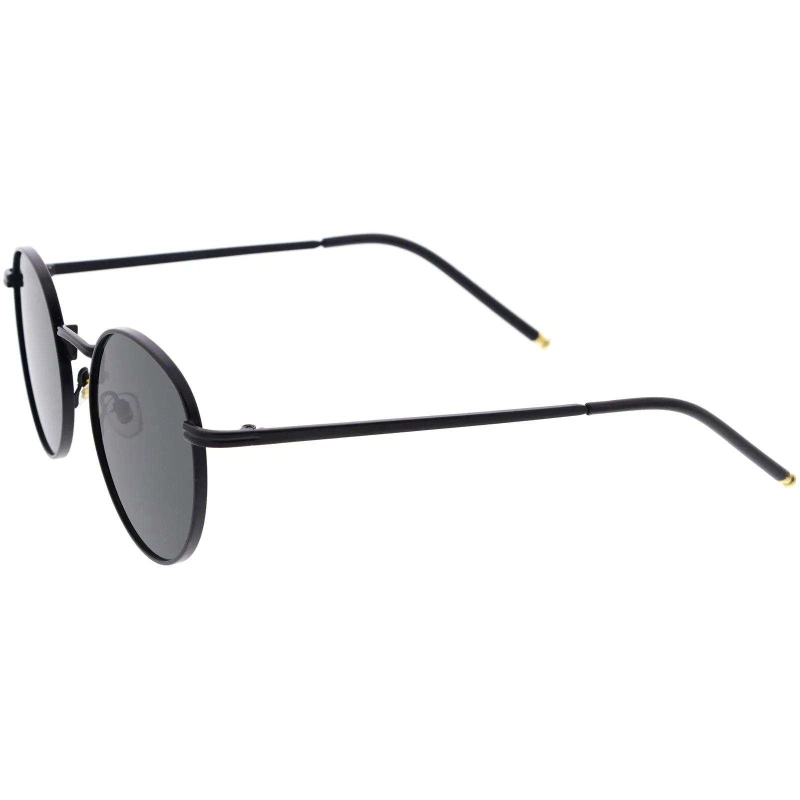 Circular Metal Accented Elegant Round Sunglasses 51mm