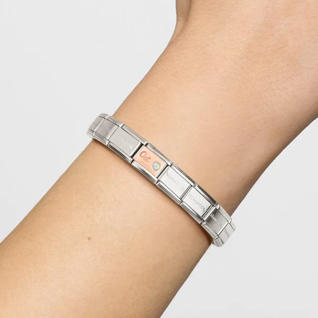 Classic October Birthday Link - Rose Gold/Opal - 430508/10