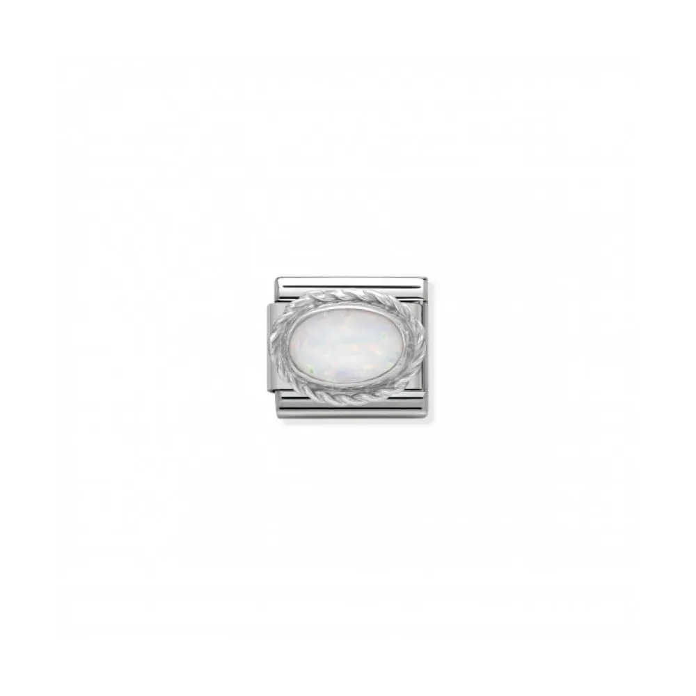 Classic October Birthday Link - Silver/Opal - 030509/07