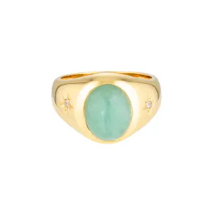 Cocktail Hour Signet Ring - Amazonite