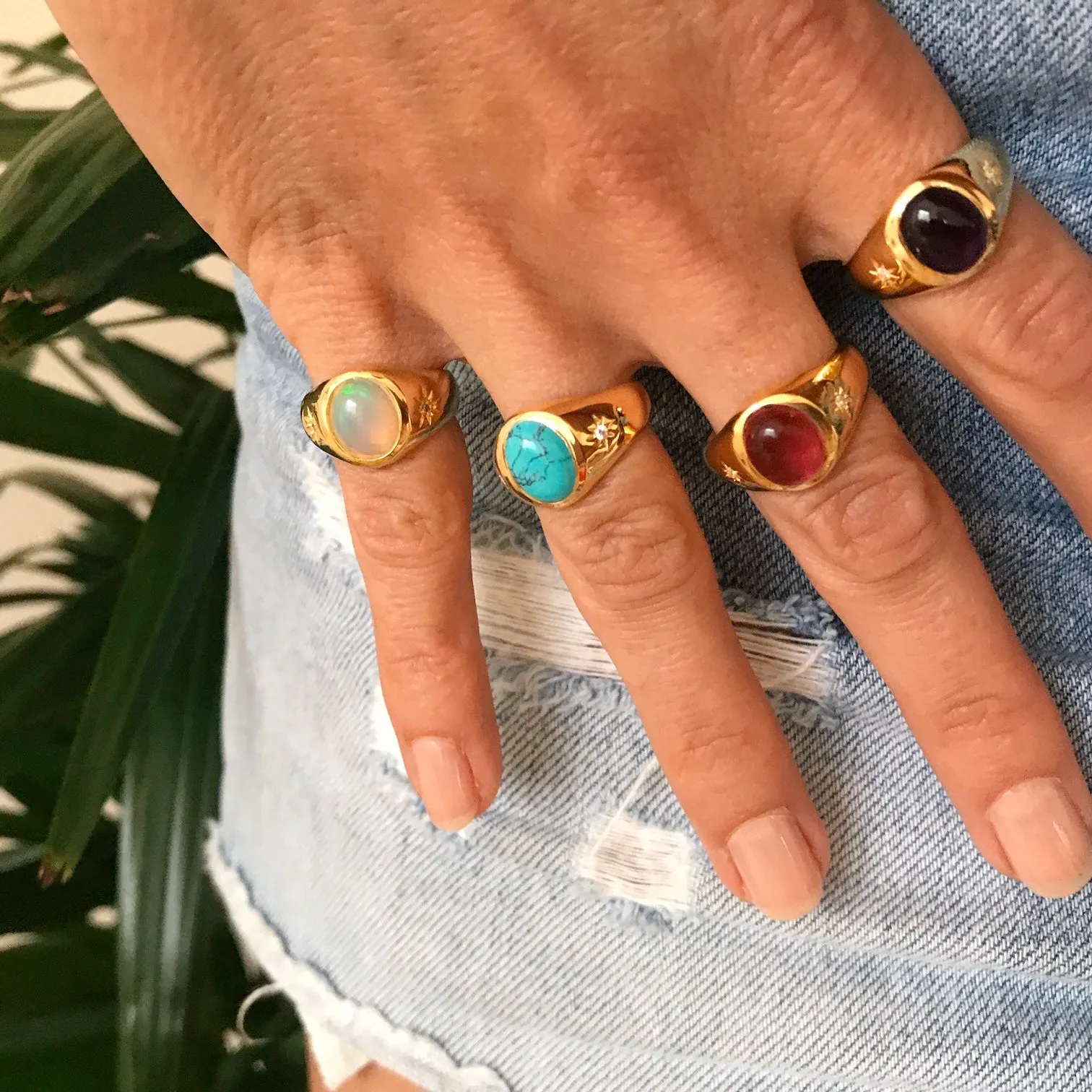 Cocktail Hour Signet Ring - Amazonite