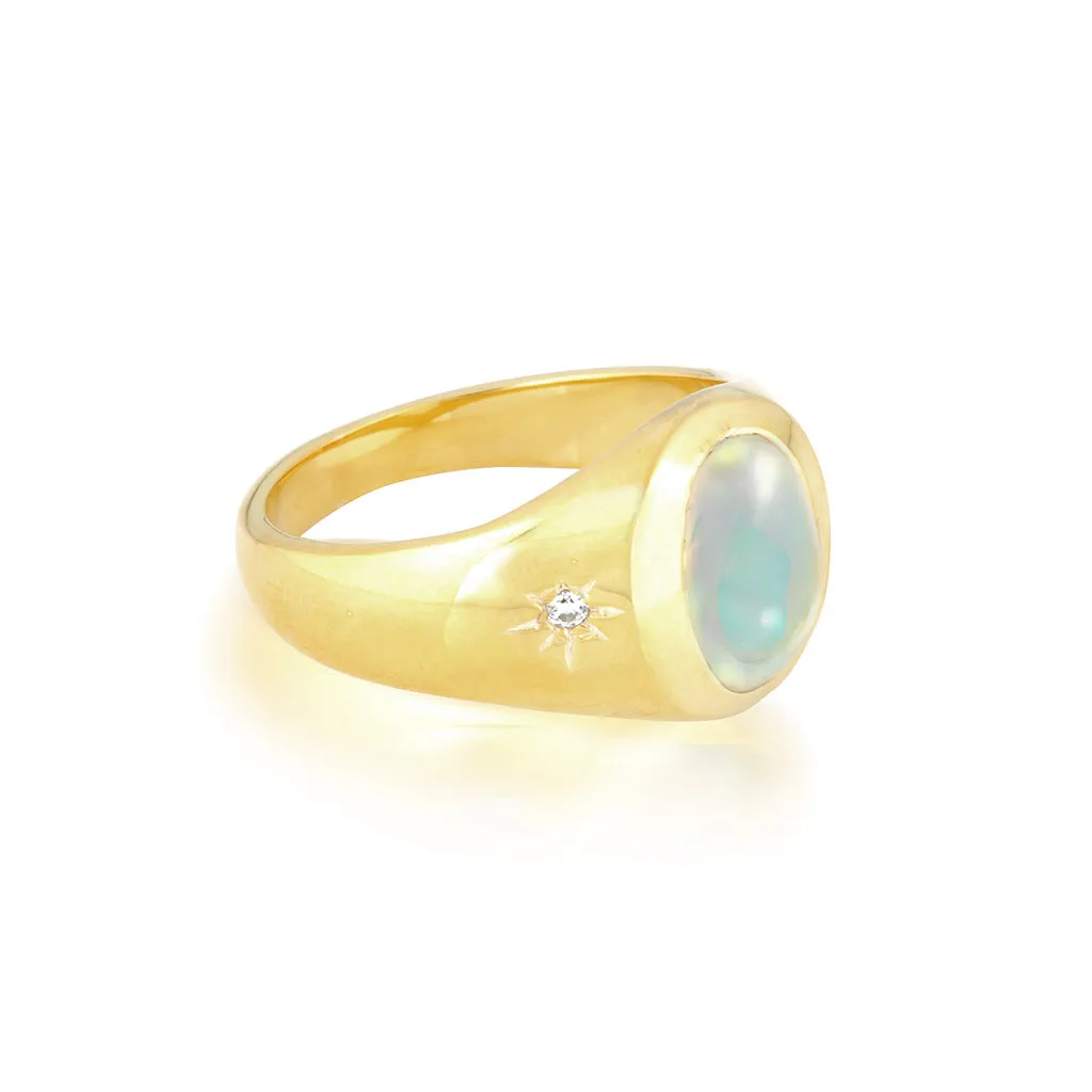Cocktail Hour Signet Ring - Opal/Gold
