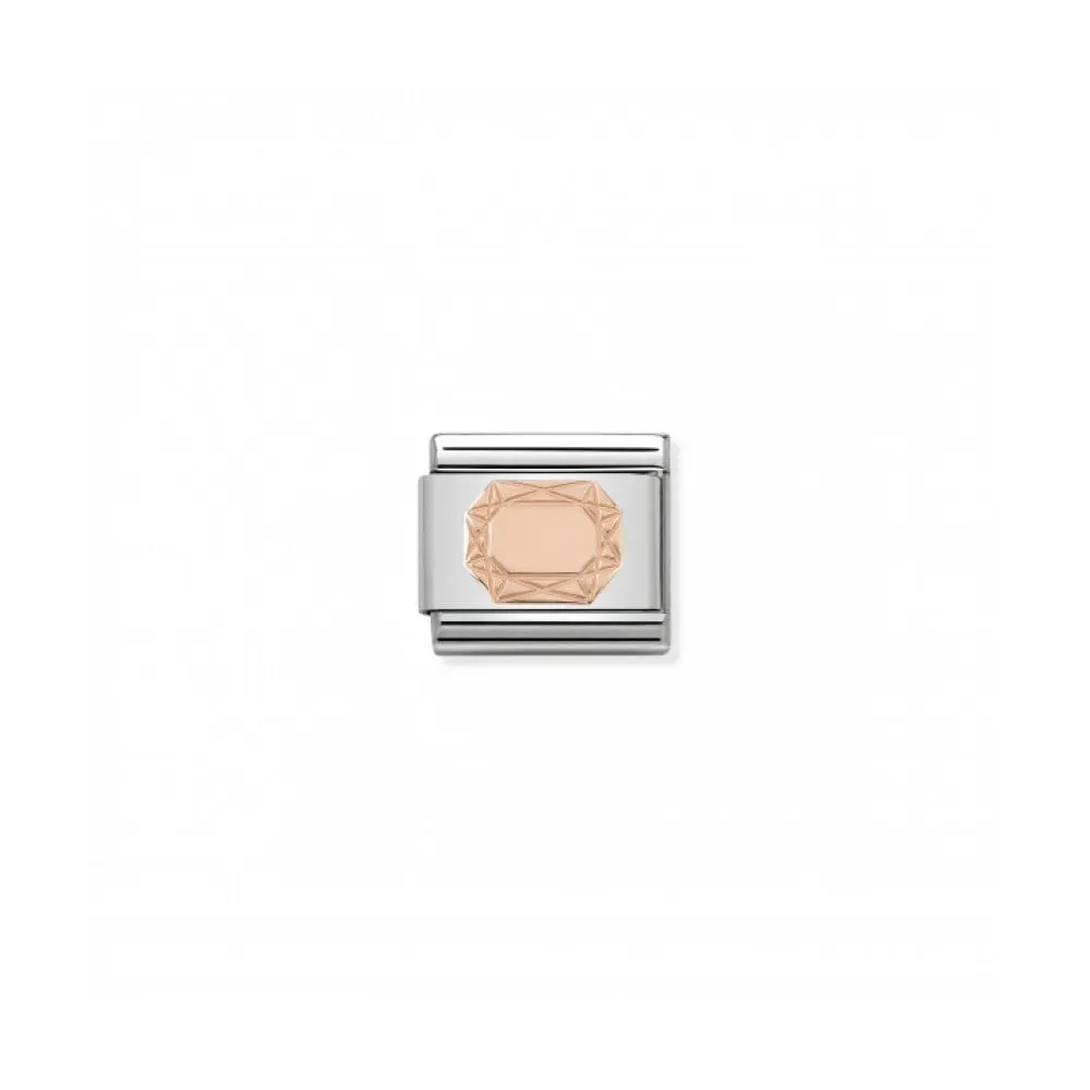 Composable Rose Gold Diamond Emerald Link - 430104/20