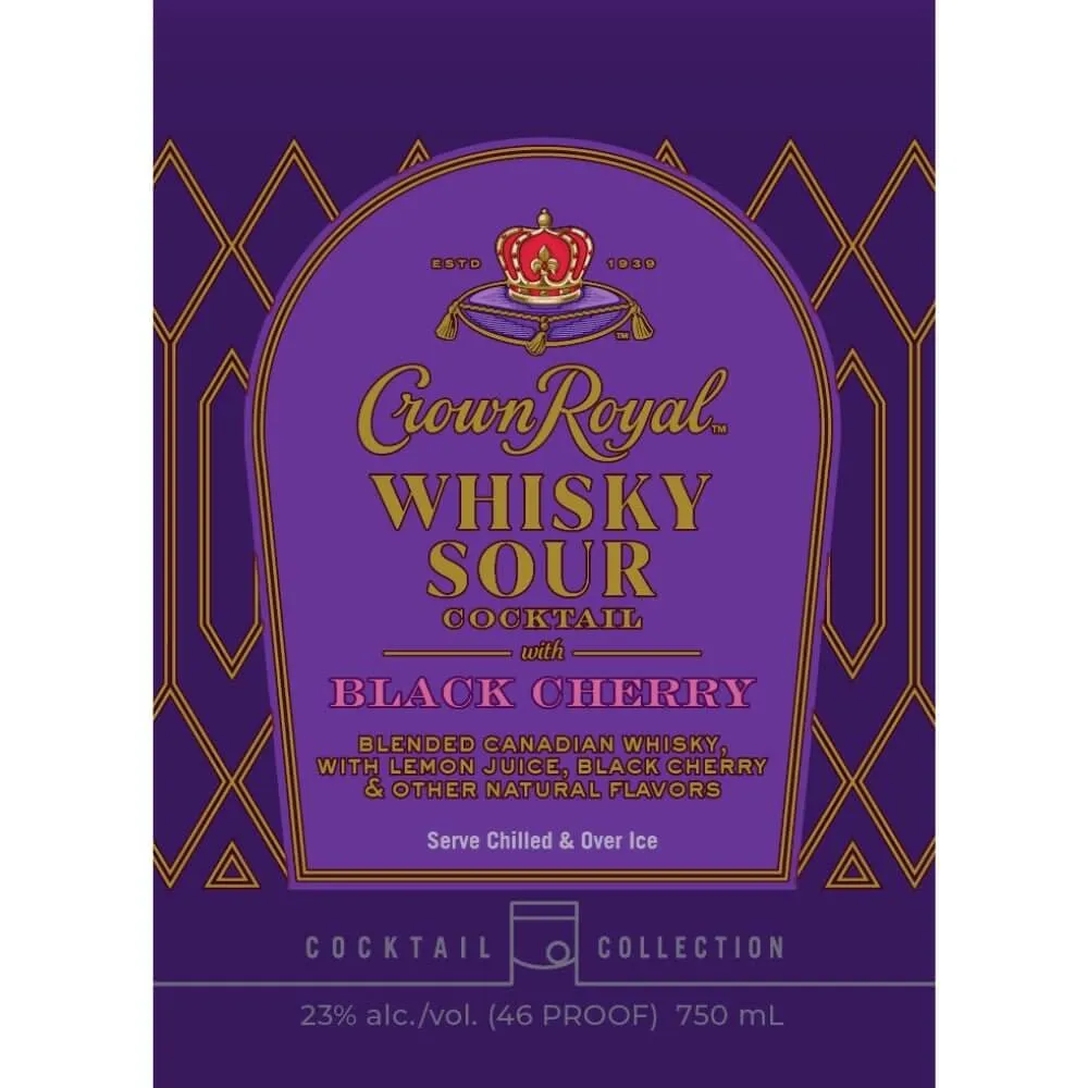 Crown Royal Black Cherry Whisky Sour Bottled Cocktail
