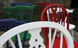Custom Listing for Rachel  eight vintage painted mismatch vintage dining chairs in fusion mineral paint