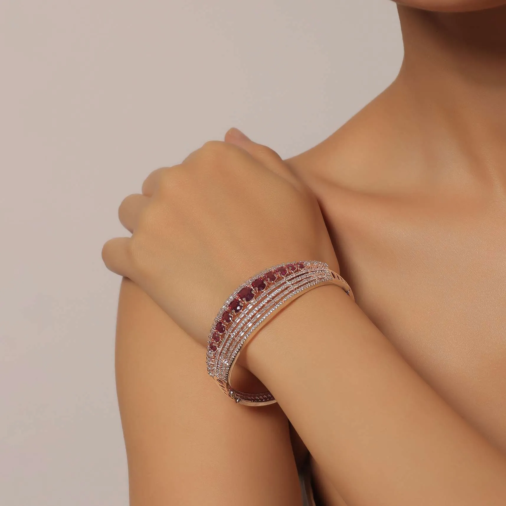 Dazzling Diamonds Ruby Radiance Kadda Bracelet