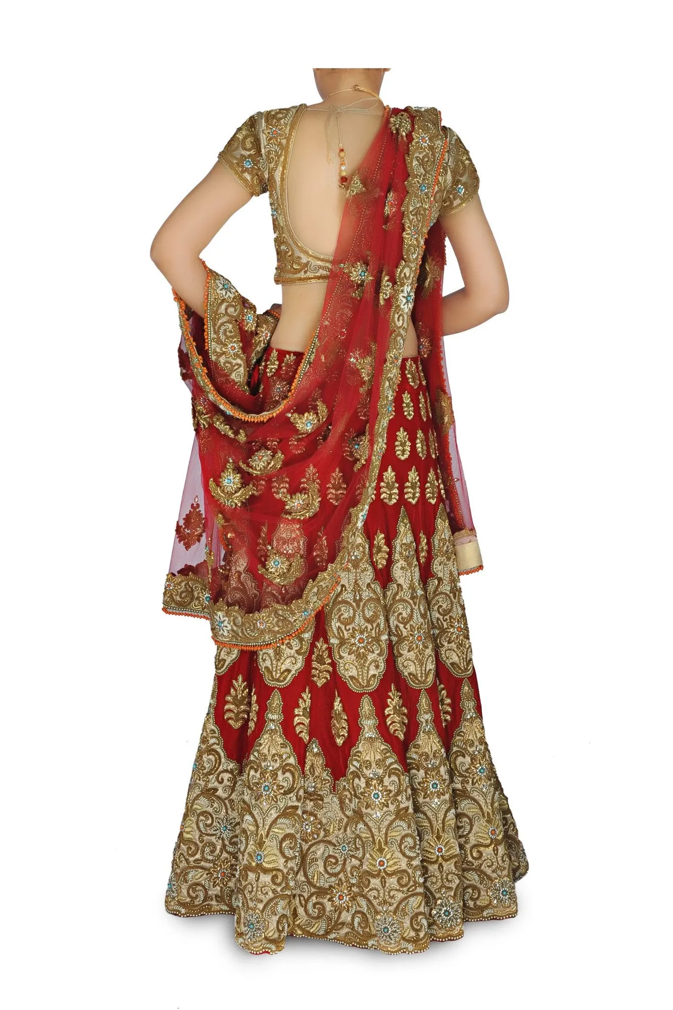 Deep red color Bridal lehenga / chaniya  choli