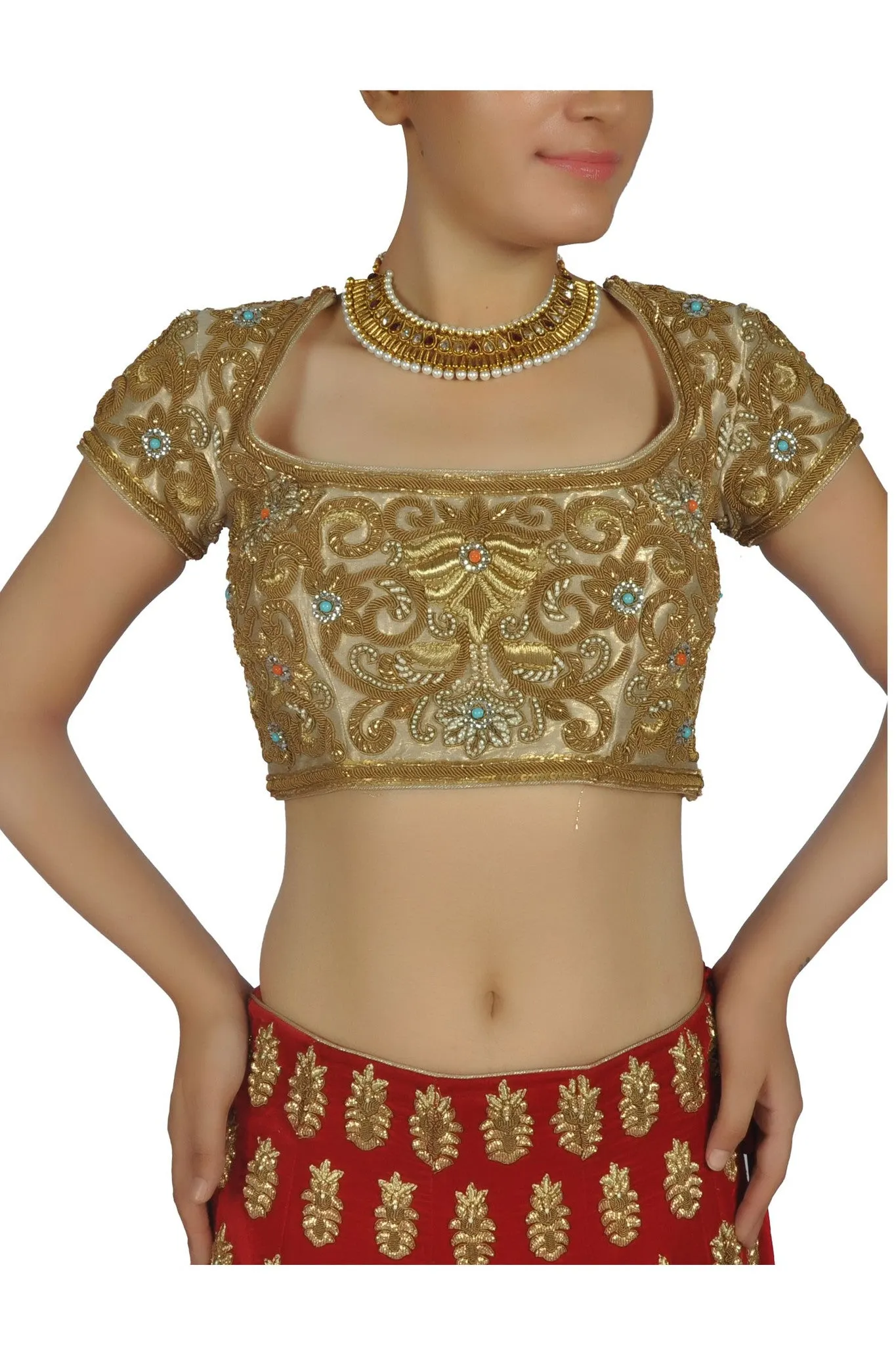 Deep red color Bridal lehenga / chaniya  choli