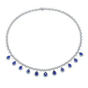 Diamond and sapphire necklace (SKU N066)
