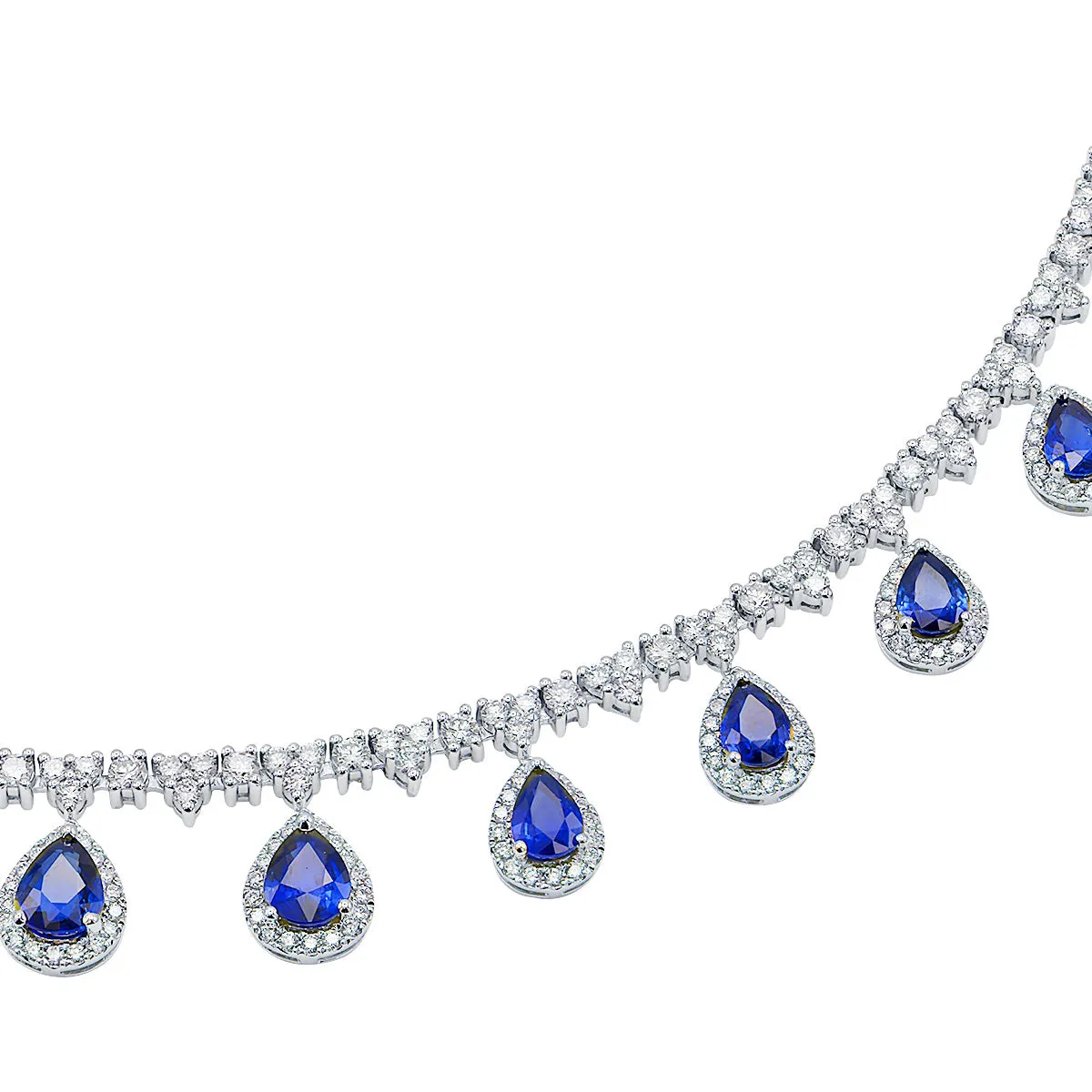 Diamond and sapphire necklace (SKU N066)