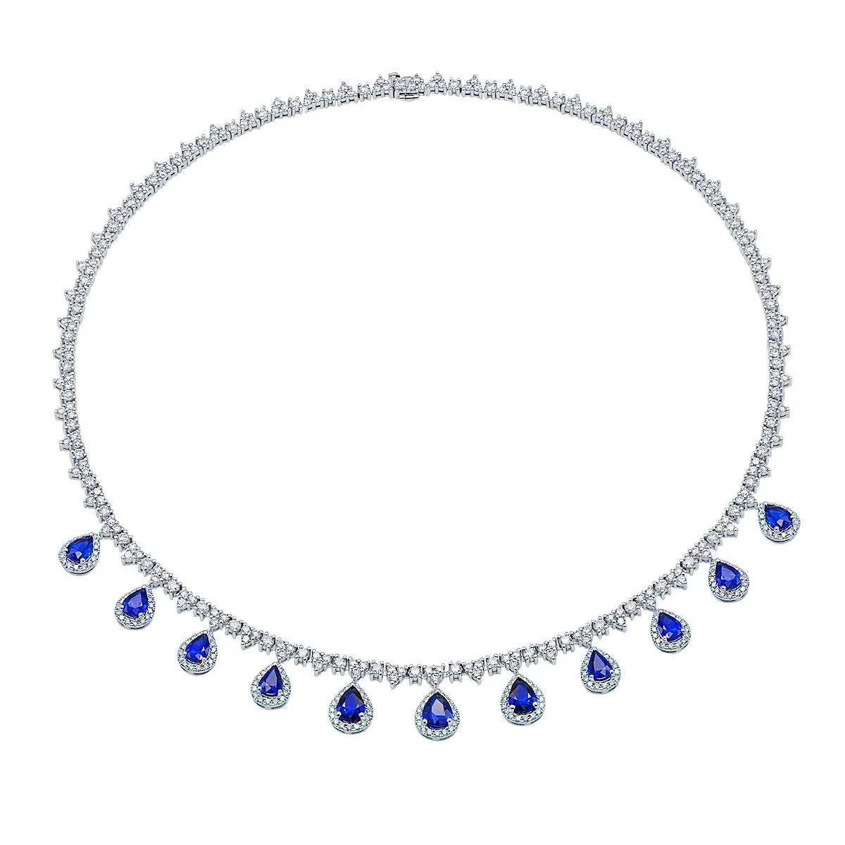 Diamond and sapphire necklace (SKU N066)