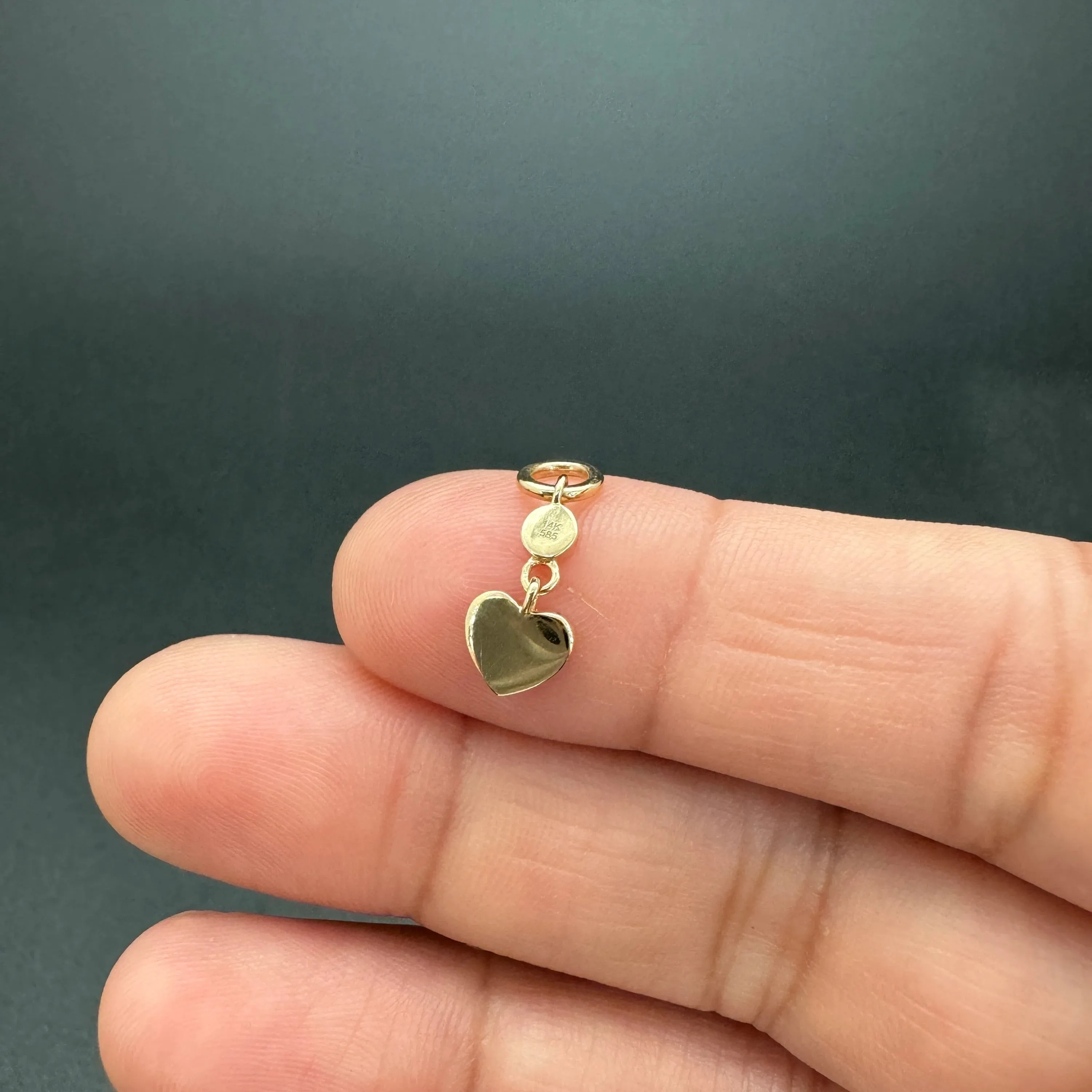 Diamond Disc & Emerald Heart Charm