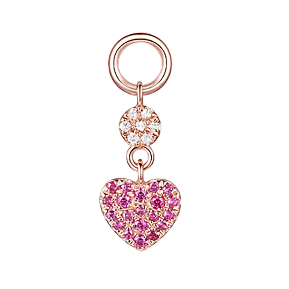 Diamond Disc & Emerald Heart Charm