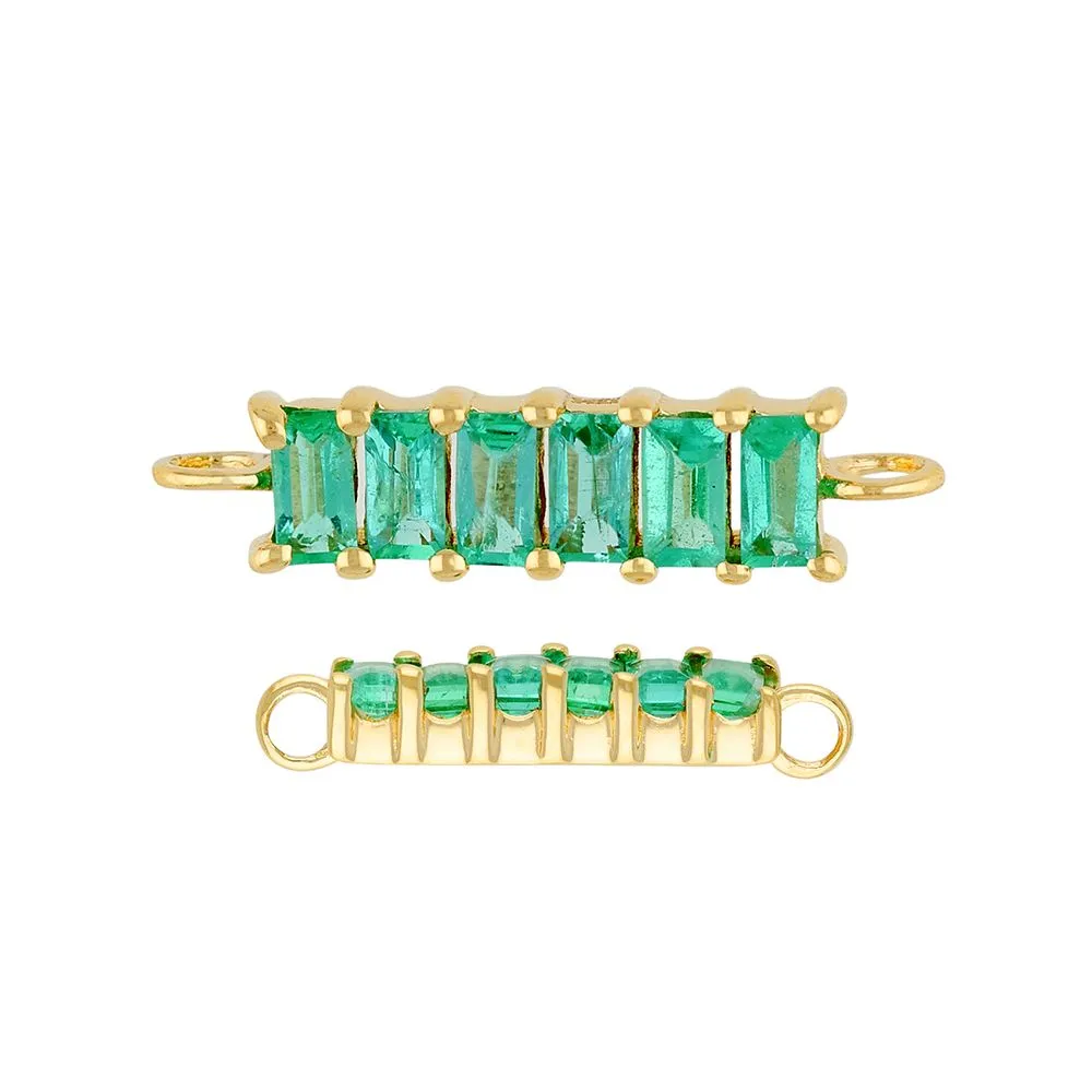 Emerald Bar Connector 10.20x3.20mm
