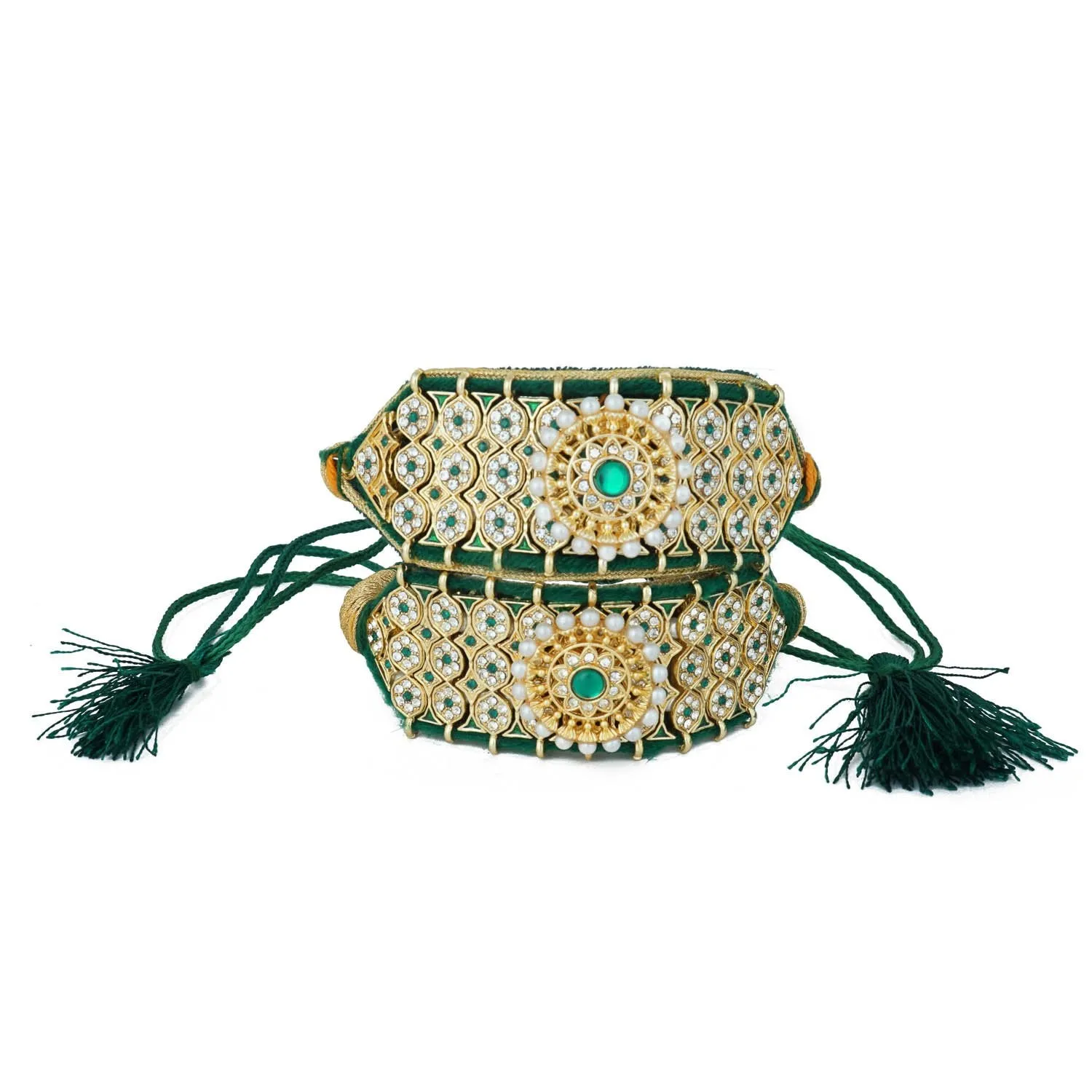Emerald Pearl: Diamond Hand Bracelet