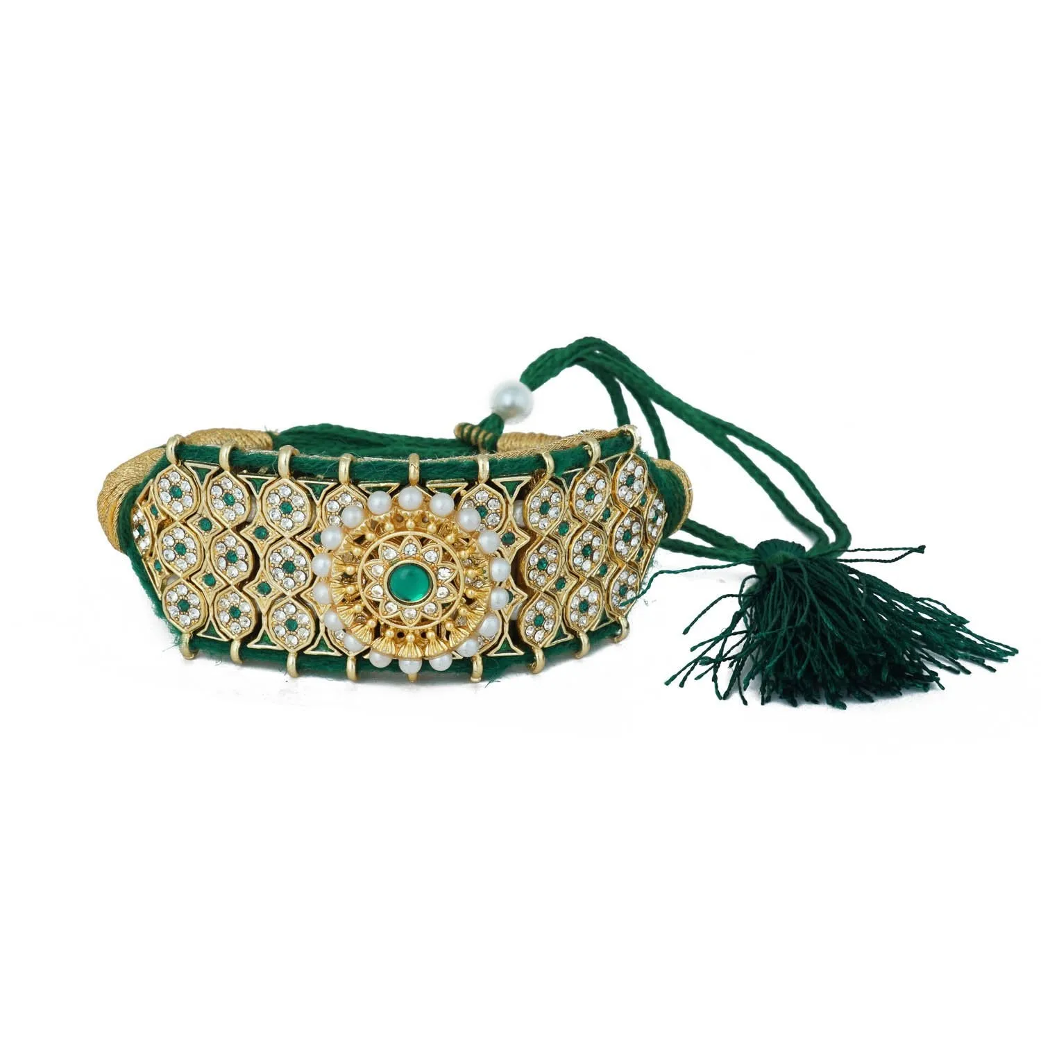 Emerald Pearl: Diamond Hand Bracelet