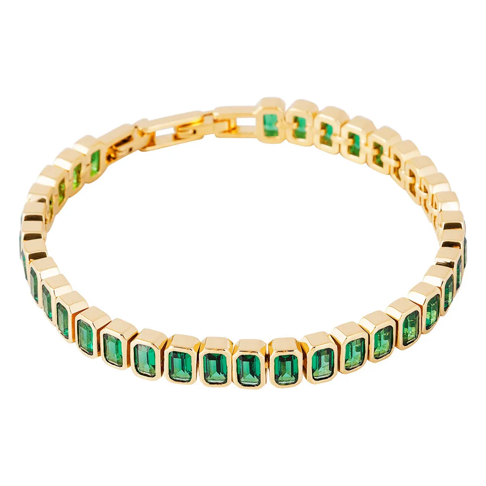Fairley Green Emerald Cut Tennis Bracelet