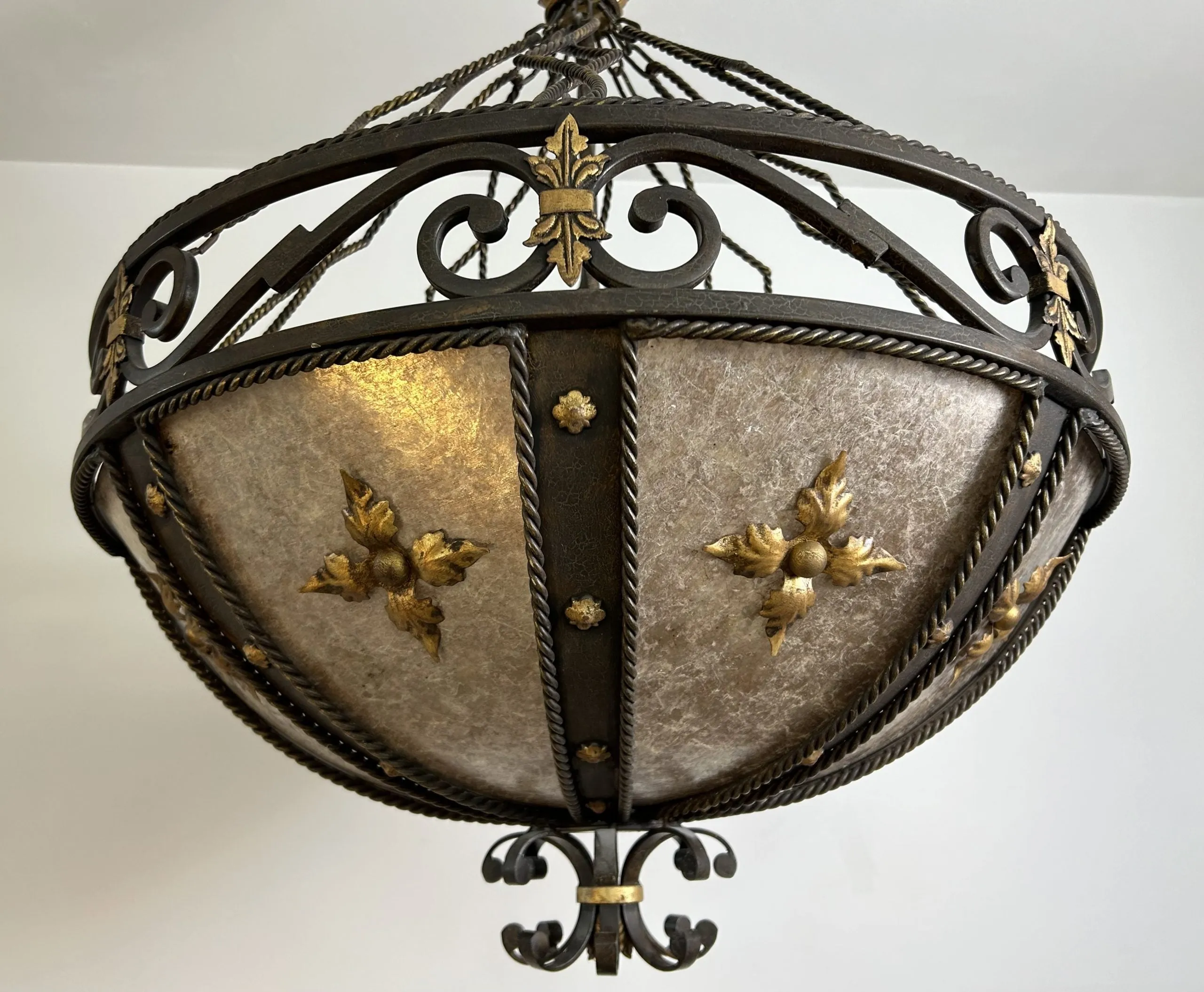 Fine Arts Lamps Chandelier, Mica Glass, Iron, Ornate, Traditional