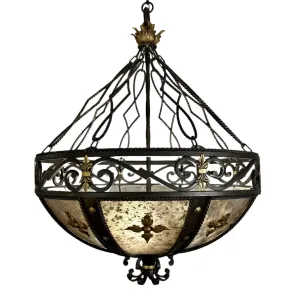 Fine Arts Lamps Chandelier, Mica Glass, Iron, Ornate, Traditional