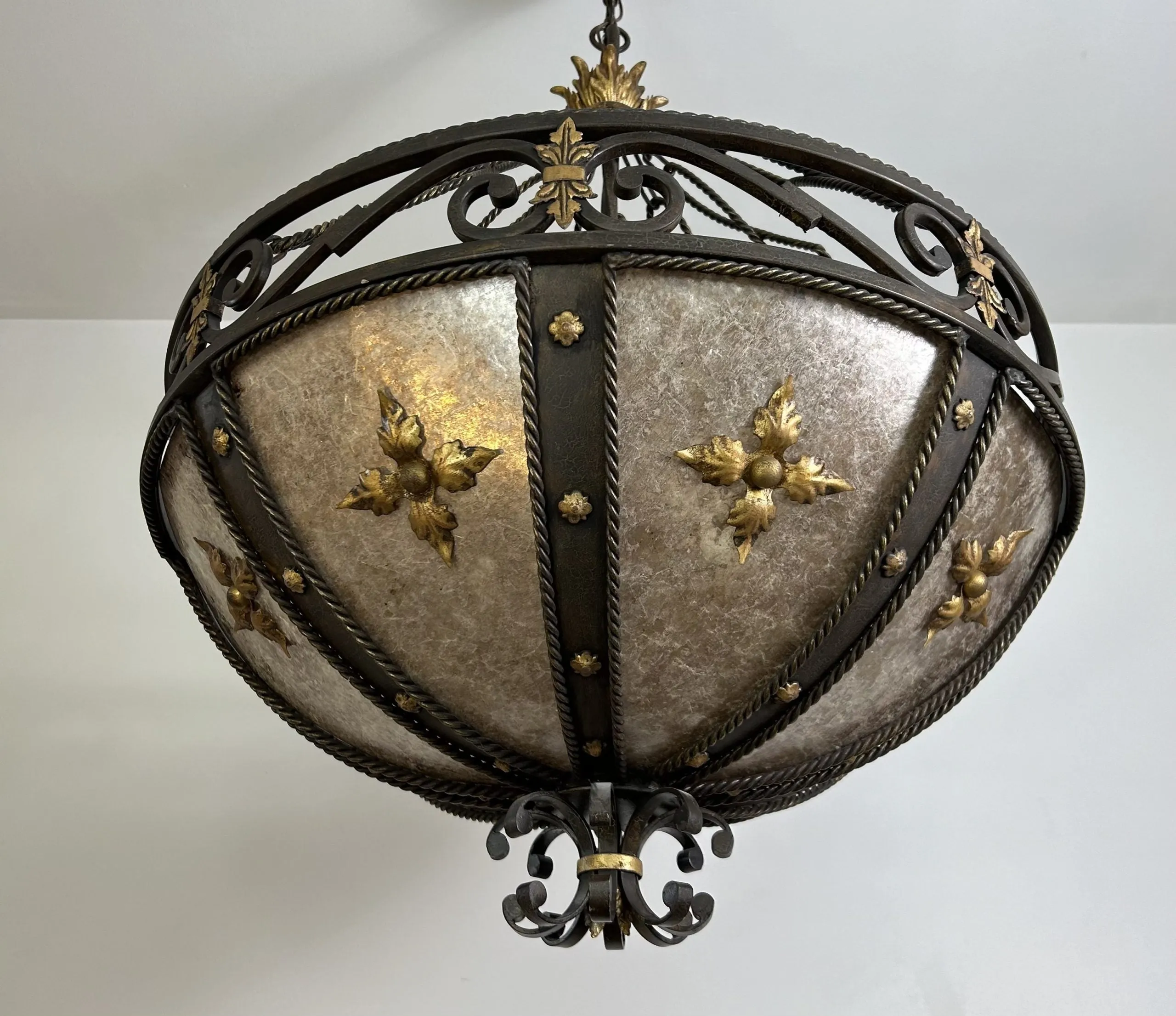 Fine Arts Lamps Chandelier, Mica Glass, Iron, Ornate, Traditional