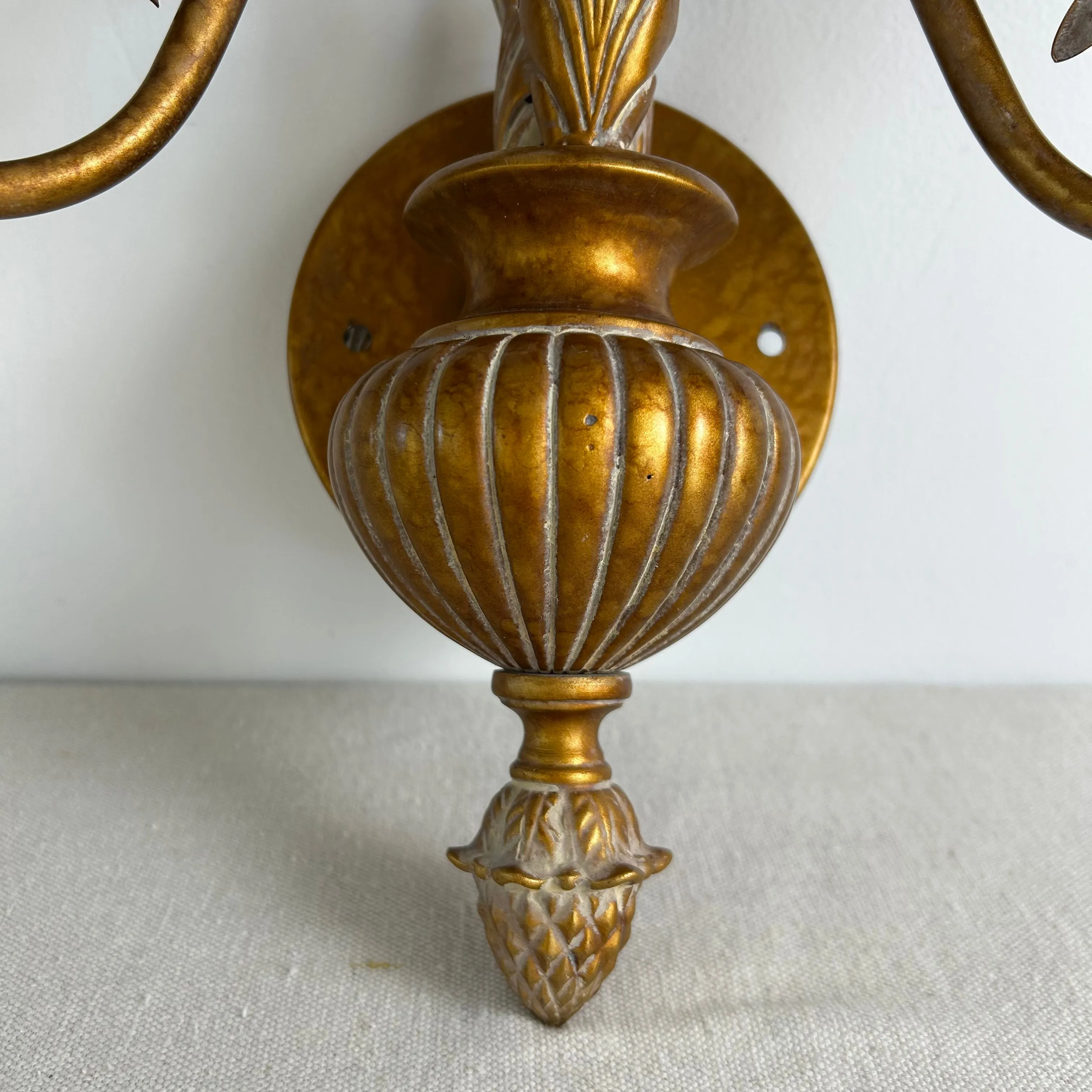 Fine Arts Lamps Wall Sconce, Three Candle Light, Gilt, Ornate