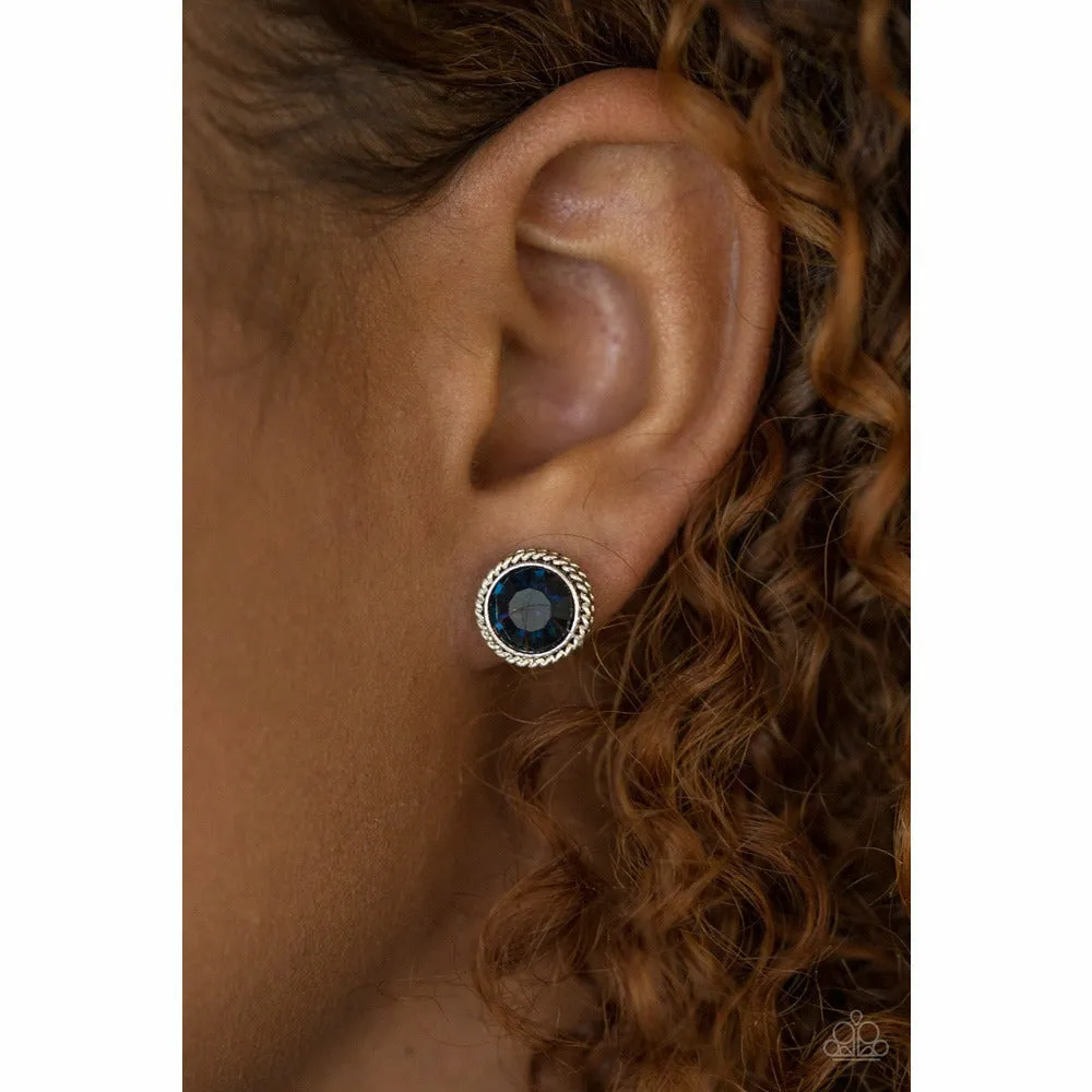 Glam Blue Post Earrings