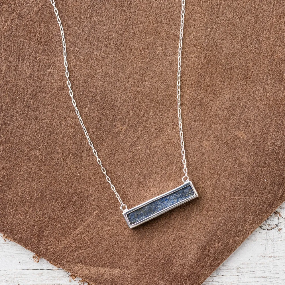 Lapis East-West Bar Necklace