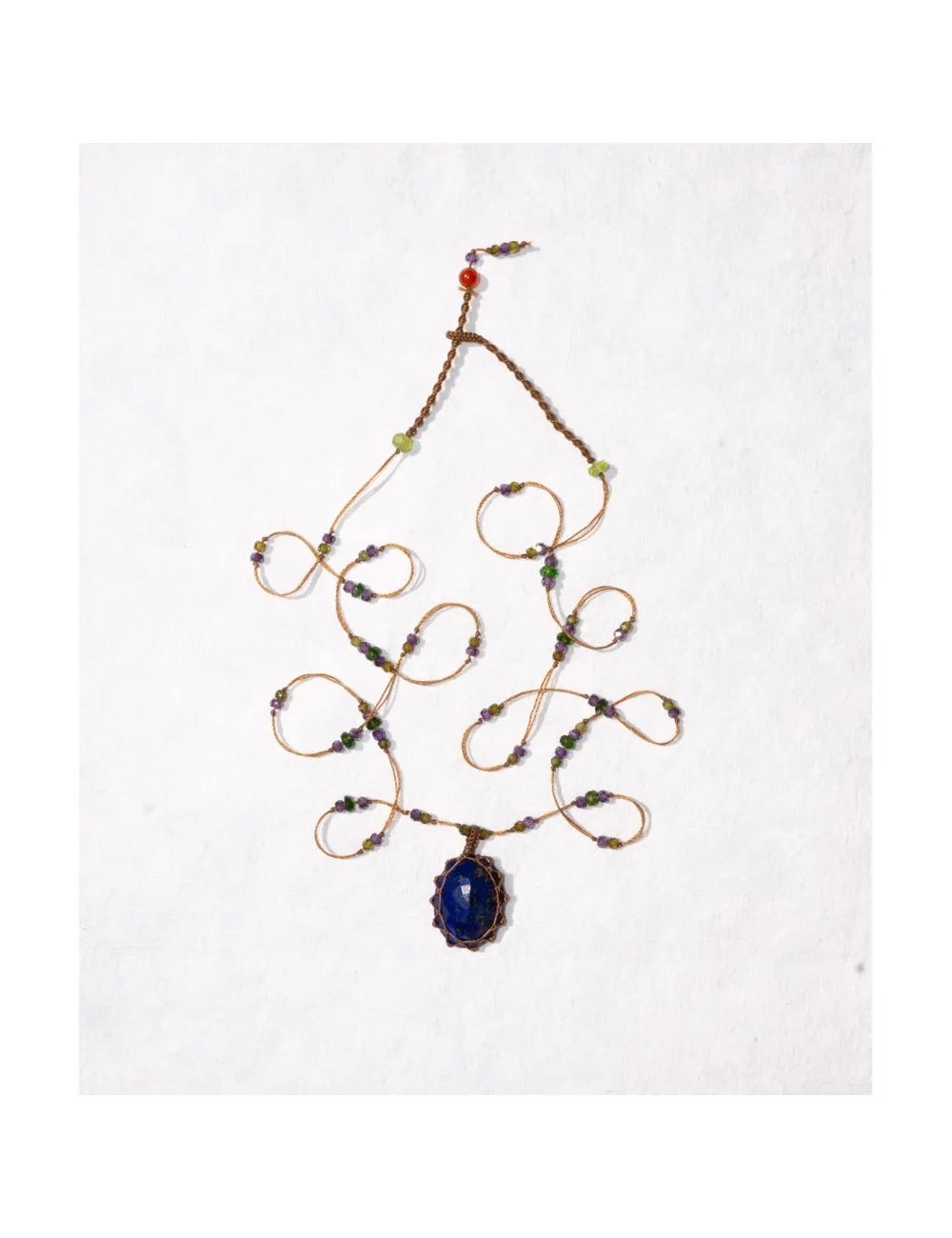Long Tibetan  Necklace - Lapis Lazuli