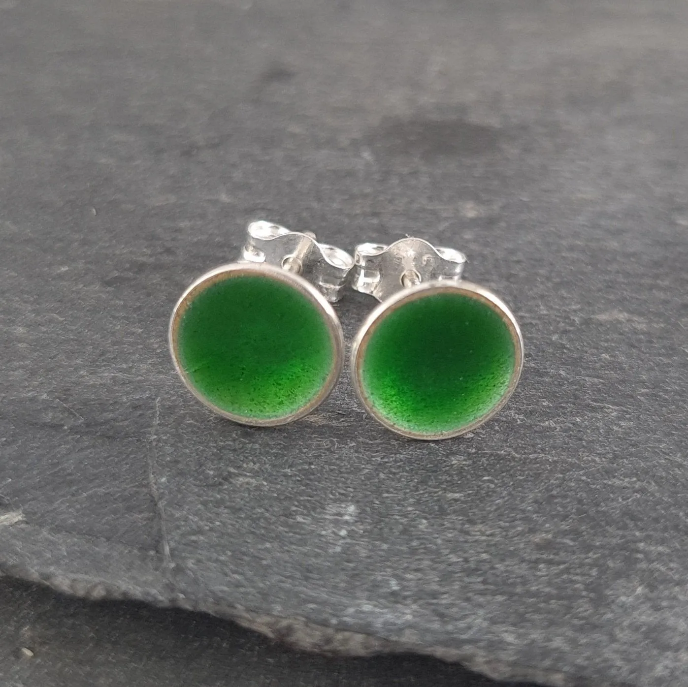 Minnie Enamelled Sterling Silver Stud Earrings
