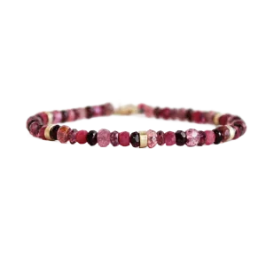 Multi-Faceted Gemstone Gold Bracelet