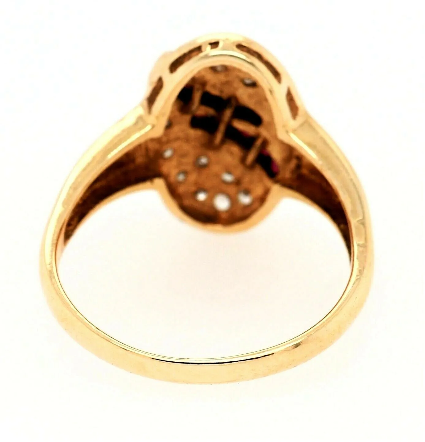 Natural Ruby & Diamond Dress Ring 14ct Yellow Gold Fine Wedding Jewellery