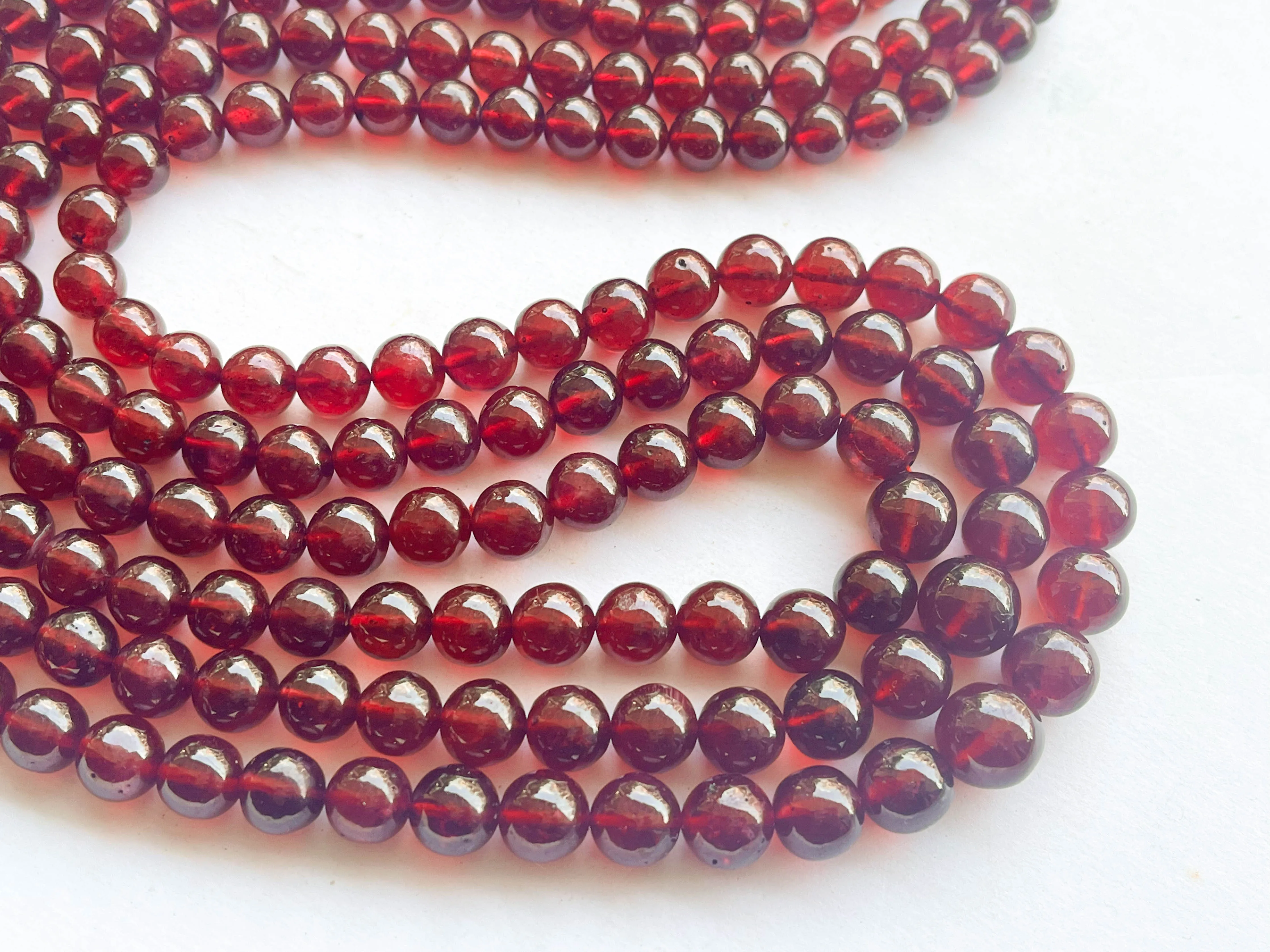 Natural Ruby Glass Filled Sphere Shape Beads | 21 Inch