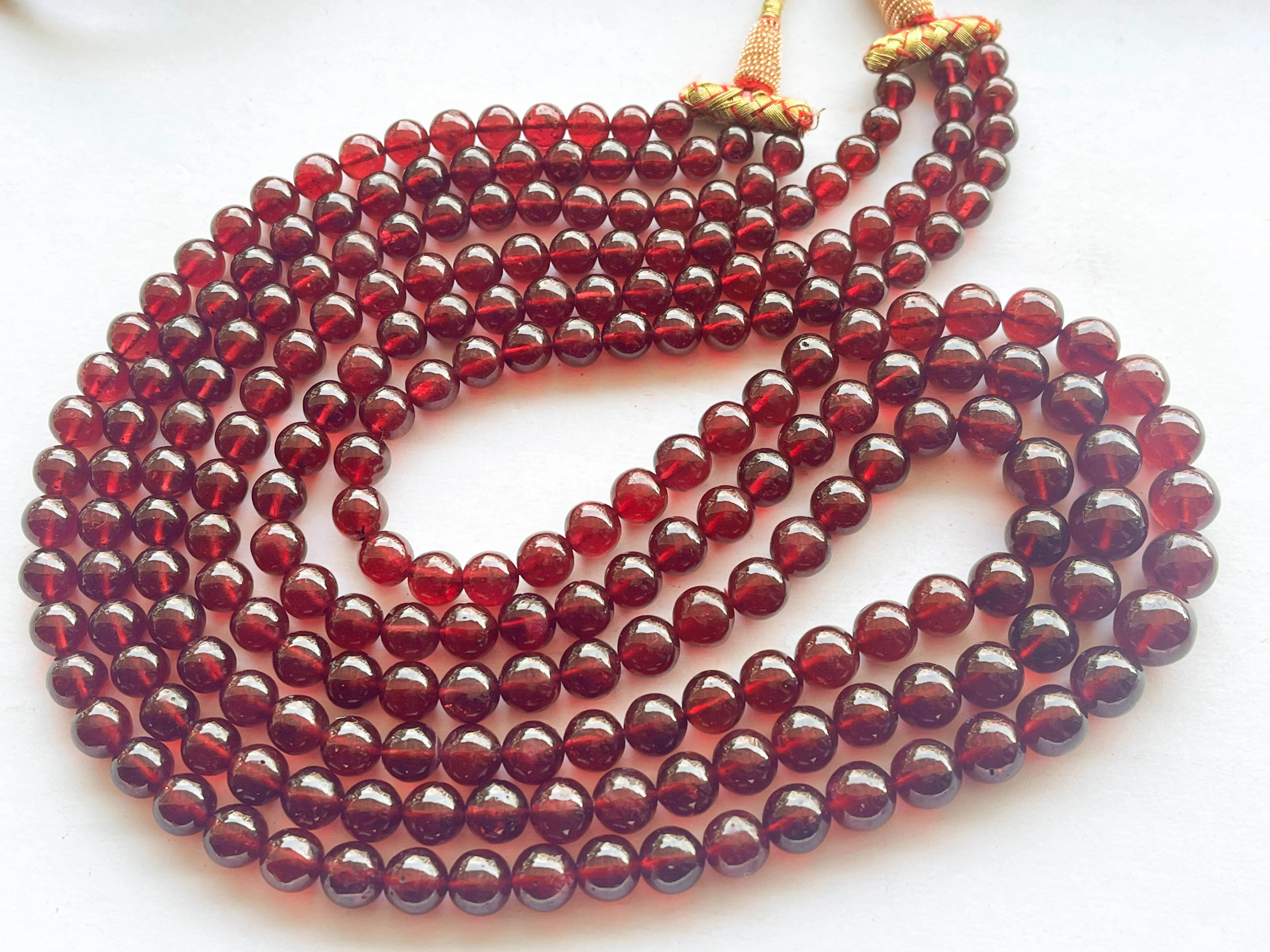 Natural Ruby Glass Filled Sphere Shape Beads | 21 Inch