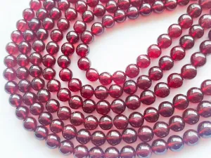Natural Ruby Glass Filled Sphere Shape Beads | 21 Inch