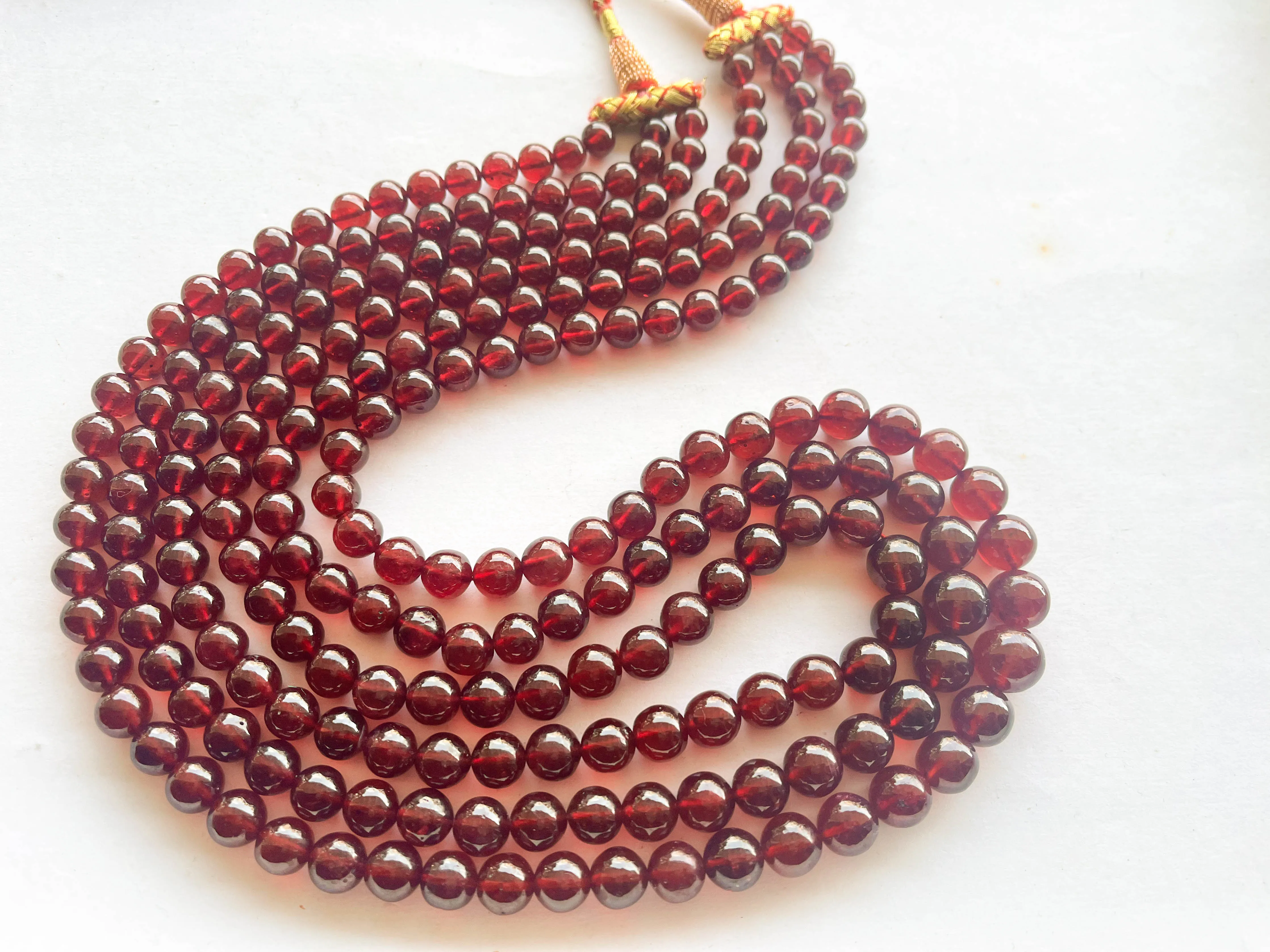 Natural Ruby Glass Filled Sphere Shape Beads | 21 Inch