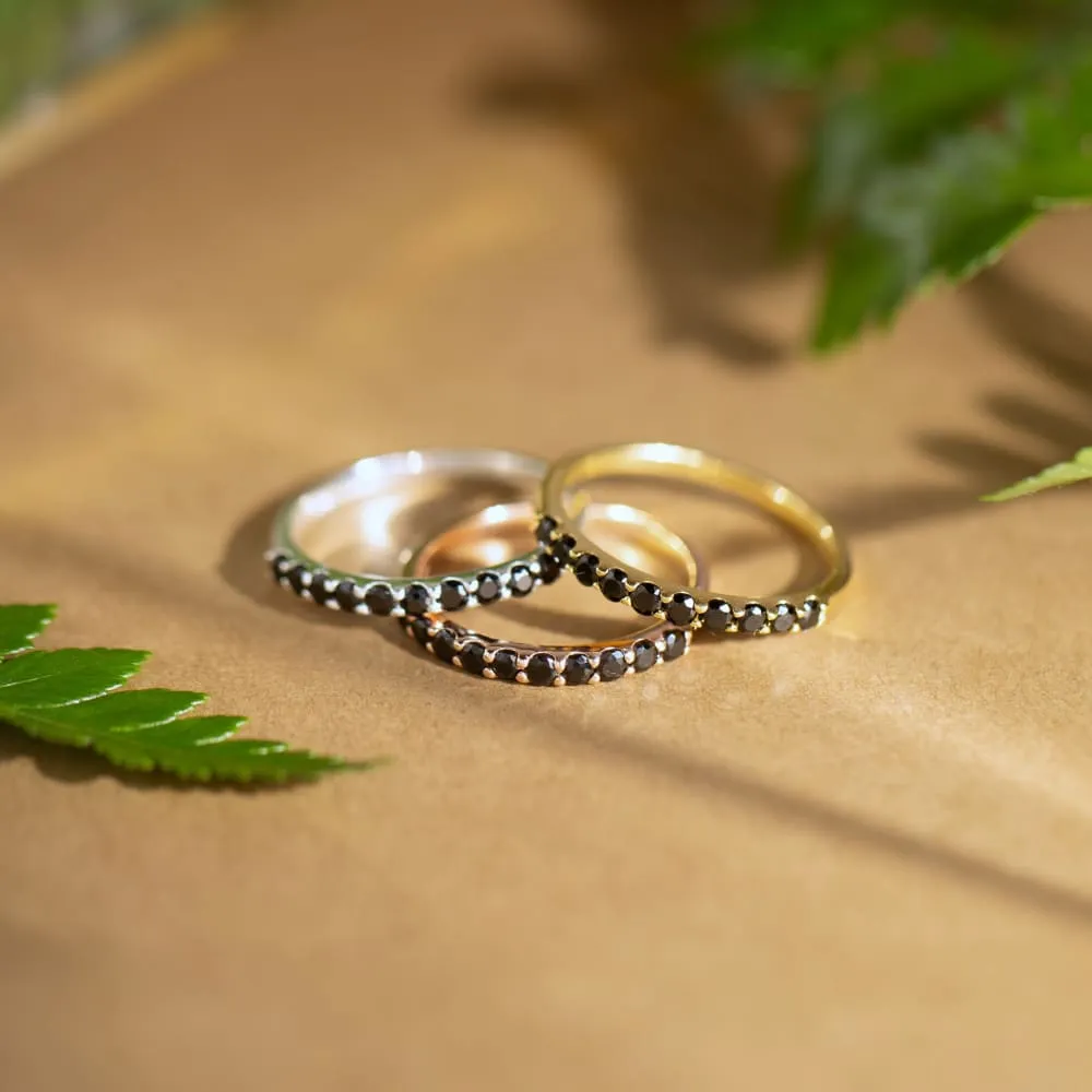 Onyx Half Eternity Band