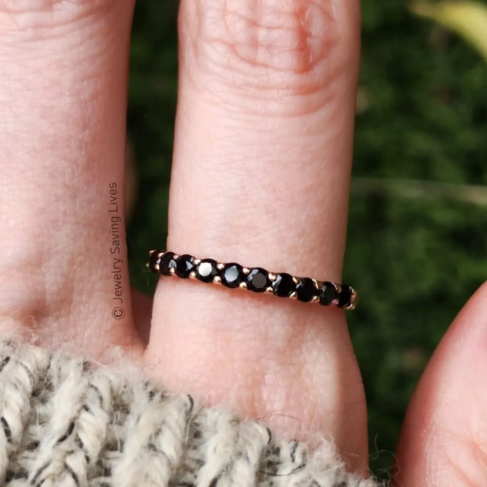 Onyx Half Eternity Band